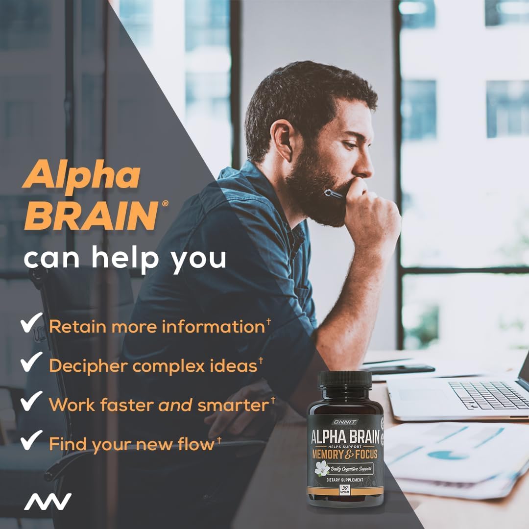 Alpha BRAIN® Cognitive support, including memory, focus & mental processing speed (90 Count)