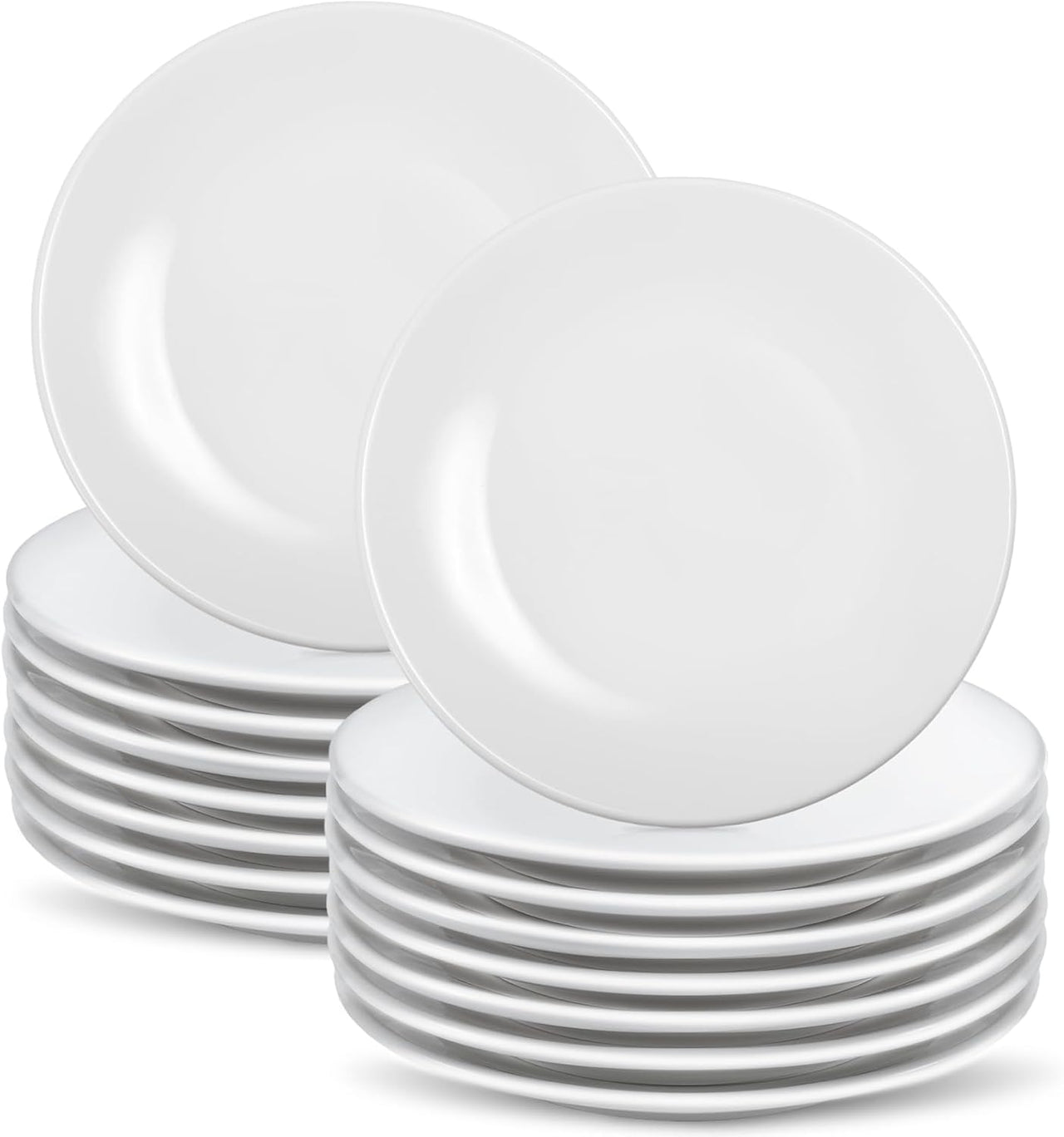 16 Pcs Porcelain Dessert Plates,6 inch White Appetizer Plates,Round Small White Plates,Small Plates for Appetizers,Ceramic Dessert Plate for Cake Snacks,Microwave Oven and Dishwasher Safe