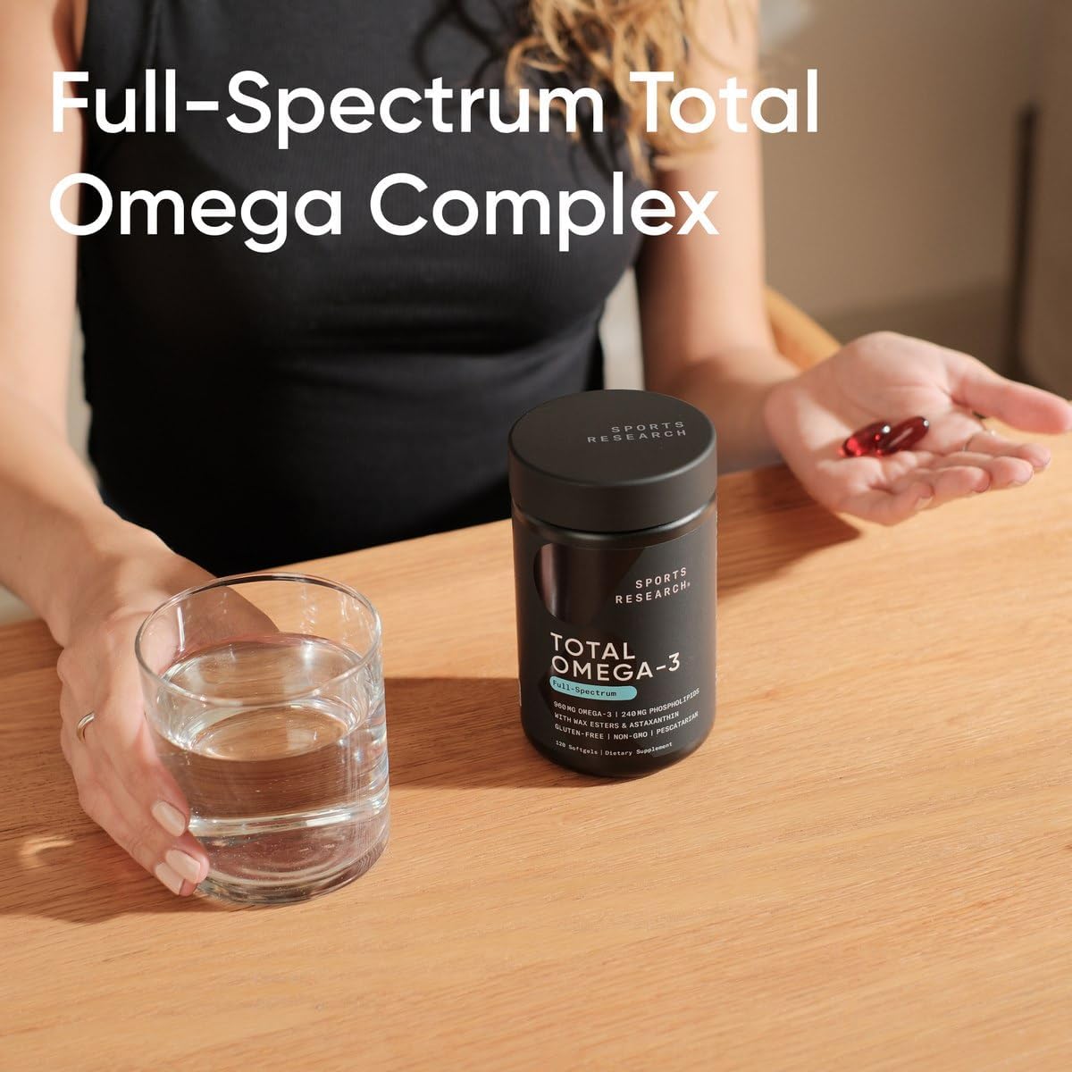 Total Omega-3 Fish Oil 2200mg - Made from Antarctic Krill w/Astaxanthin, Wild Sockeye Salmon & Alaska Pollock - 960mg of EPA & DHA - 120 Softgels