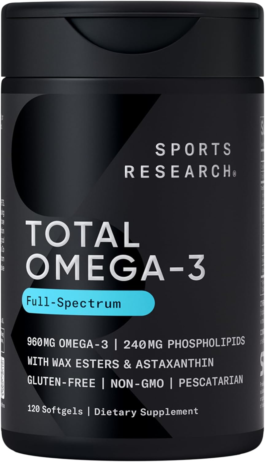 Total Omega-3 Fish Oil 2200mg - Made from Antarctic Krill w/Astaxanthin, Wild Sockeye Salmon & Alaska Pollock - 960mg of EPA & DHA - 120 Softgels