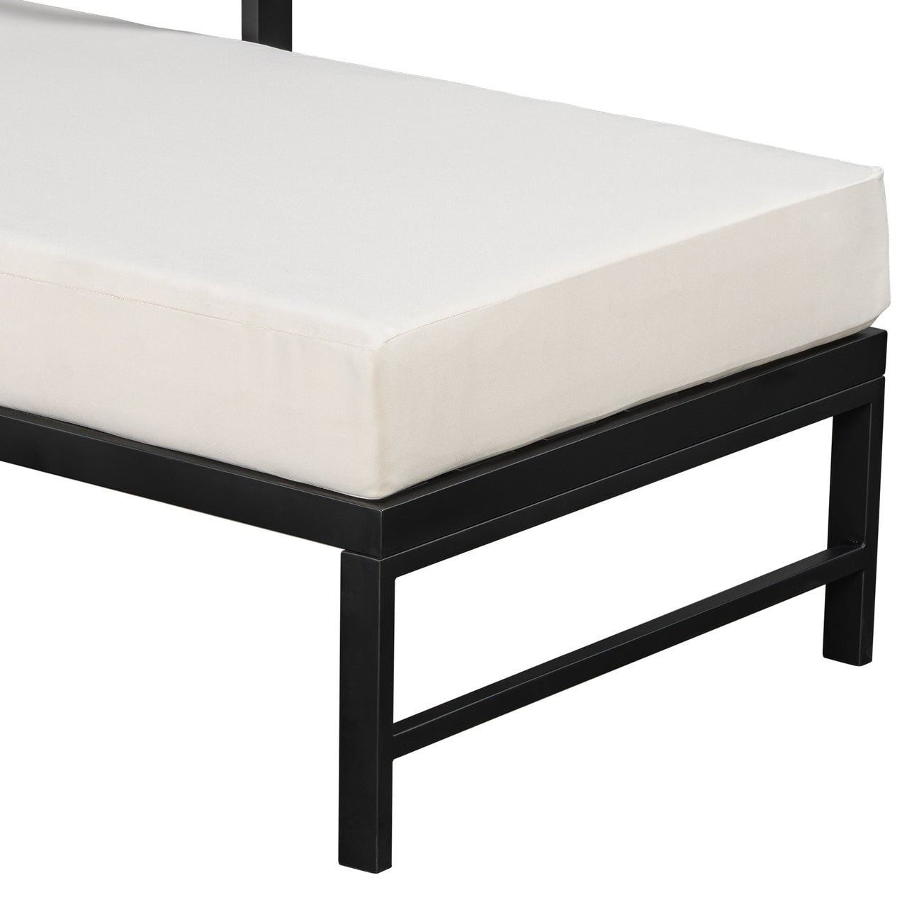 U_style Outdoor L-Shaped Sofa with Iron Frame,Weather-Resistant Patio Sofa Set with Ultra-Thick Cushions,Comfortable Seating for 3,Ideal for Patio, Balcony,and Garden