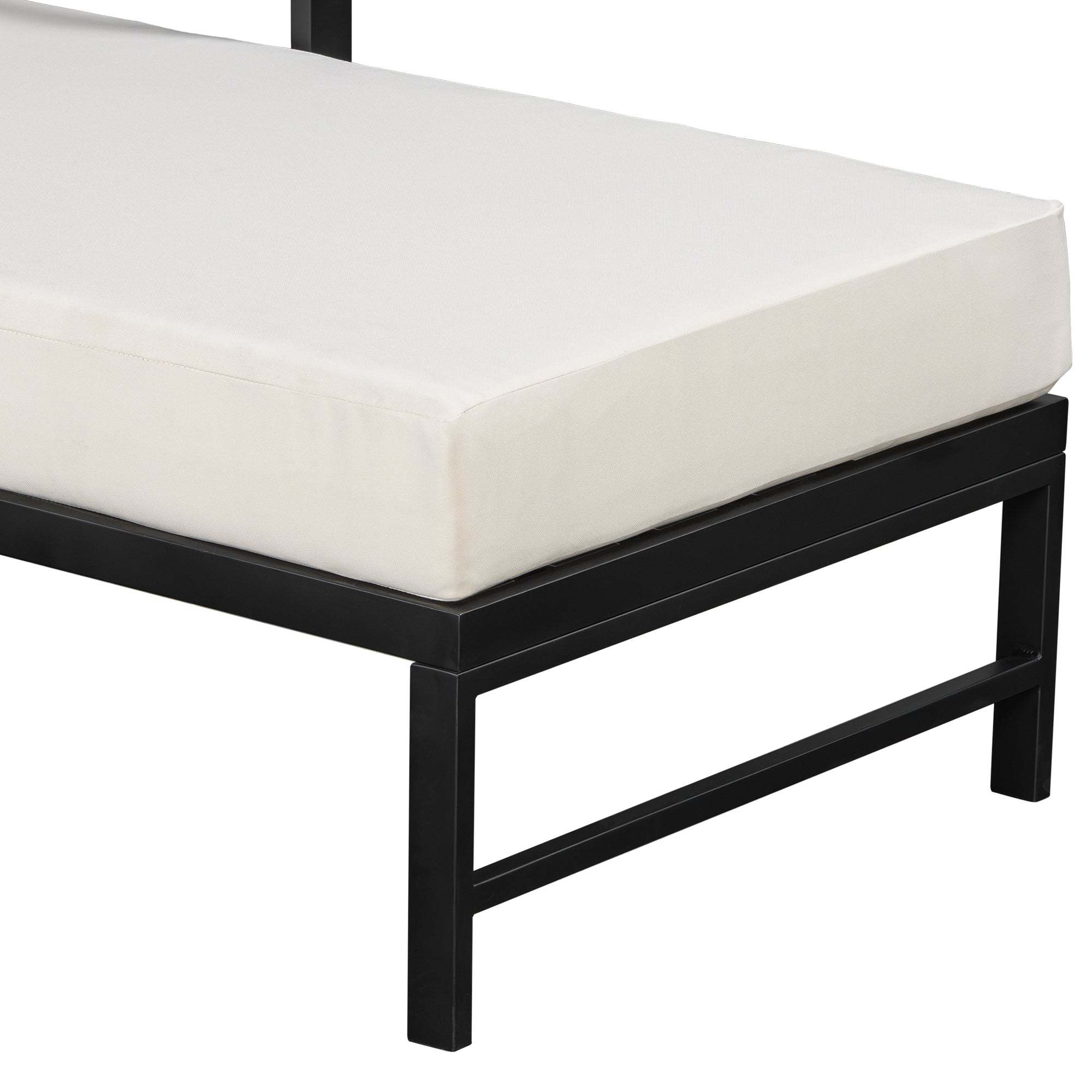 U_style Outdoor L-Shaped Sofa with Iron Frame,Weather-Resistant Patio Sofa Set with Ultra-Thick Cushions,Comfortable Seating for 3,Ideal for Patio, Balcony,and Garden