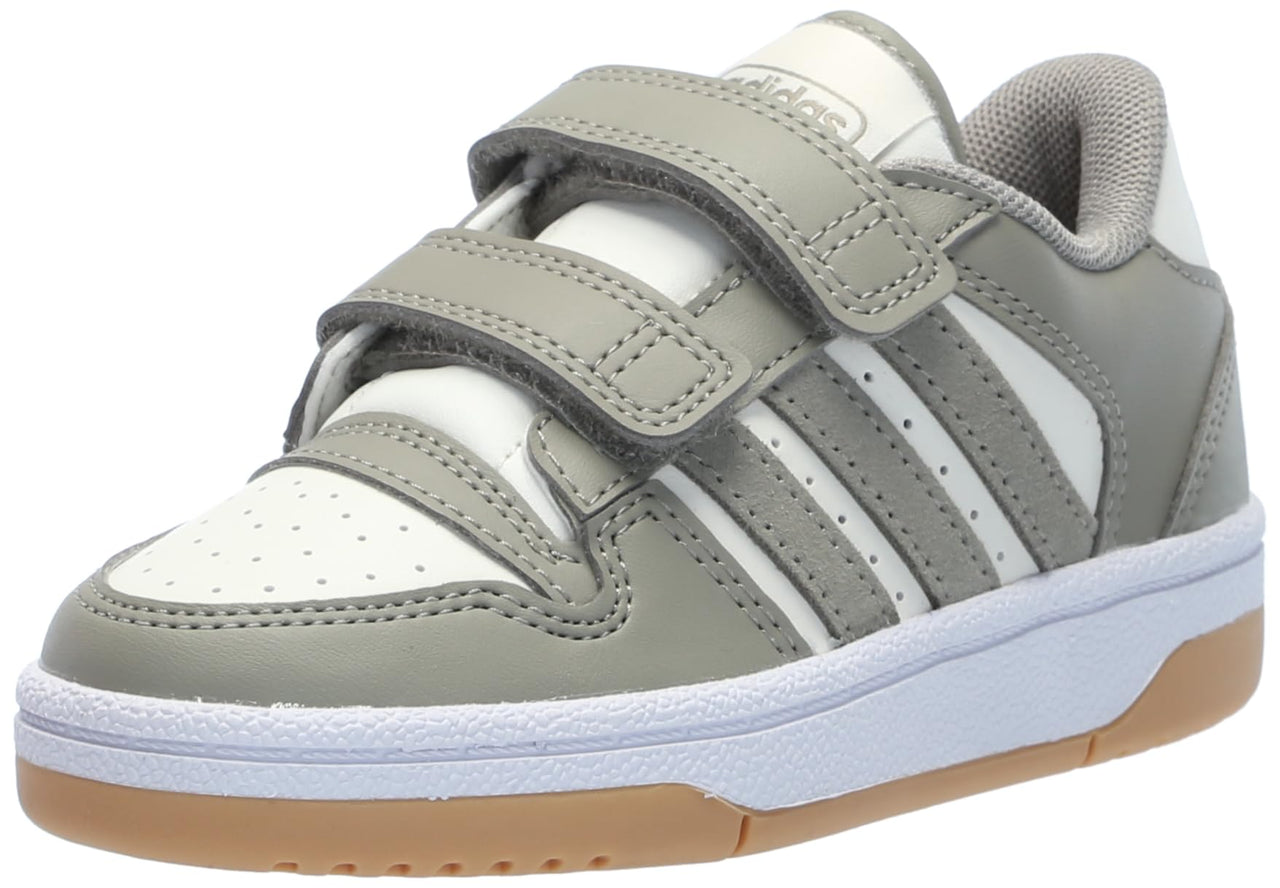 adidas Turnaround Elastic Lace Basketball Sneaker Silver Pebble/Silver Pebble/Cloud White 1 US Unisex Little Kid