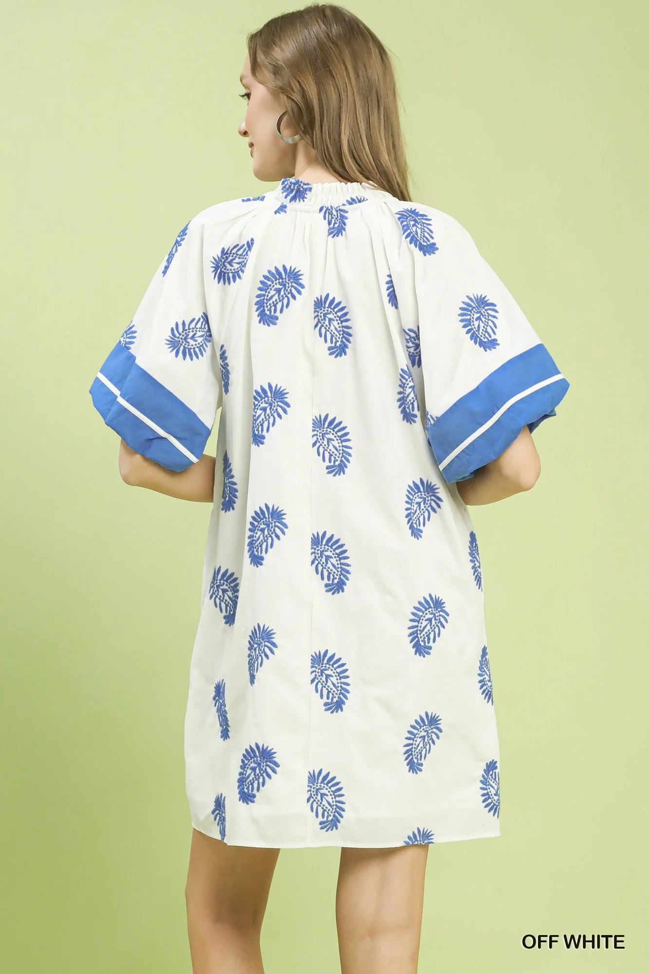 Umgee Paisley Embroidered Boho Mini Dress