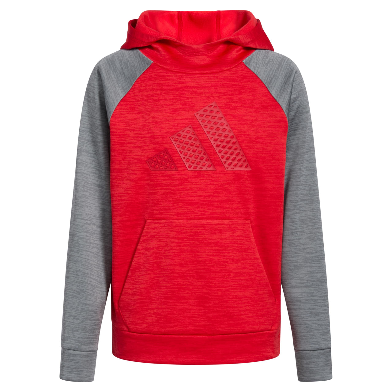 adidas Boys Pullover Hoodie Poly Hooded Sweatshirt Better Scarlet Red Heather