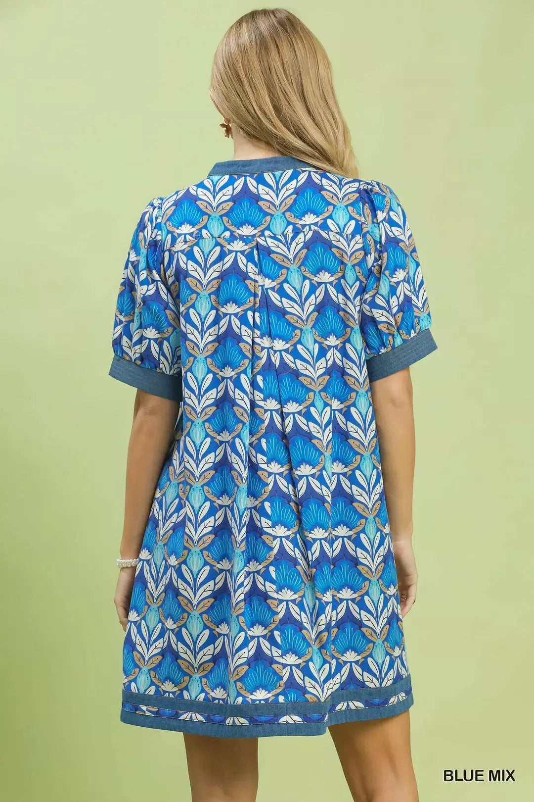 Umgee Mix Tile Print Mini Dress