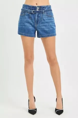 RISEN Slouchy Denim Shorts with Belt