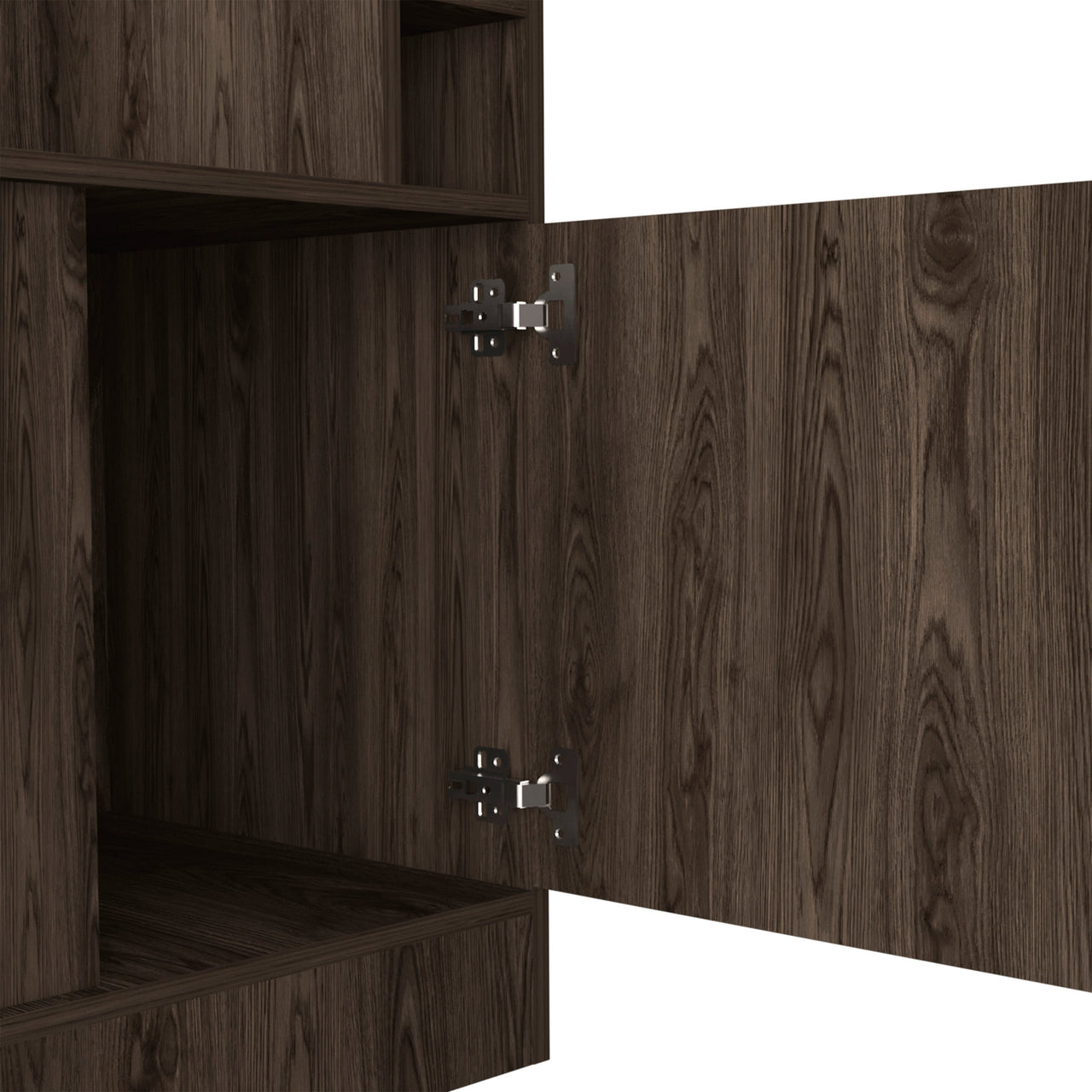 Seattle Bar Cabinet, Eight Bottle Cubbies, Two Large Open Shelves