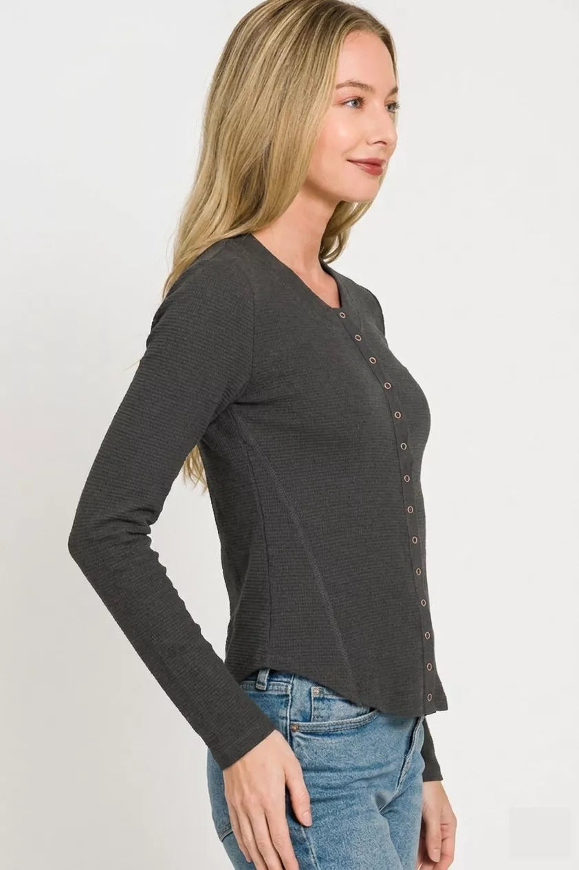 Zenana Double Knit Snap Button Shirts