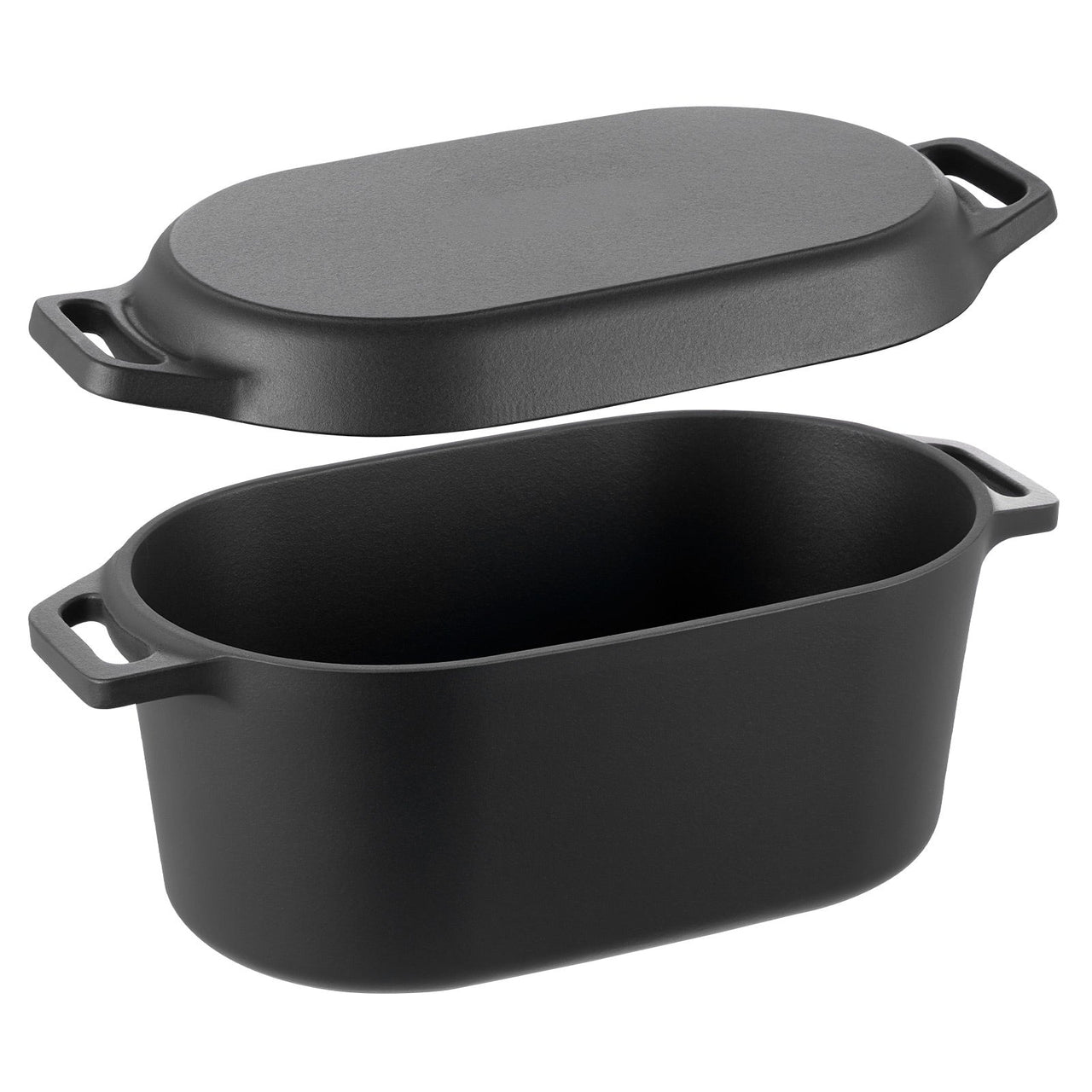 Enameled Cast Iron Dutch Oven Heavy-Duty Cookware with Lid Handles 3.5 Qt Black