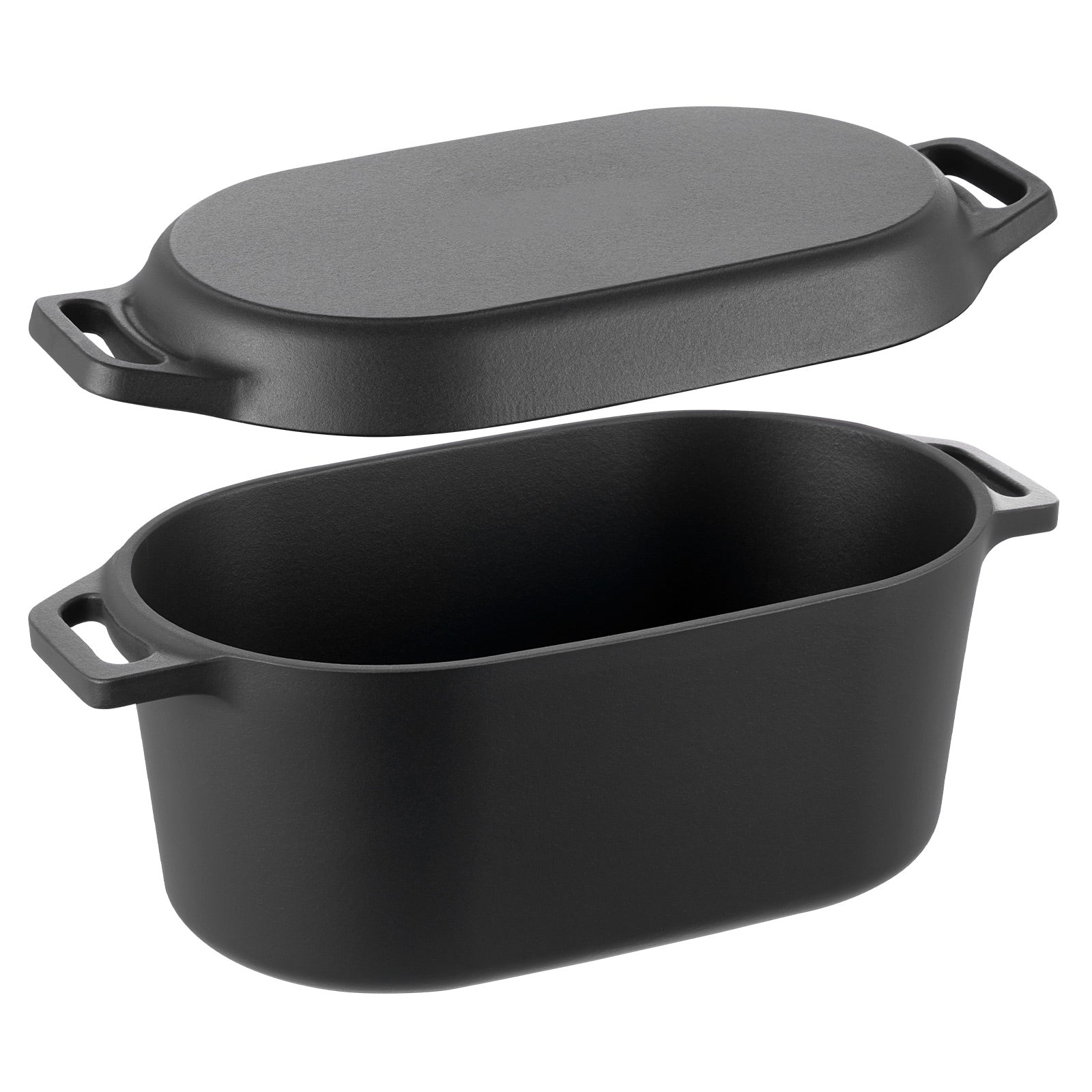 Enameled Cast Iron Dutch Oven Heavy-Duty Cookware with Lid Handles 3.5 Qt Black
