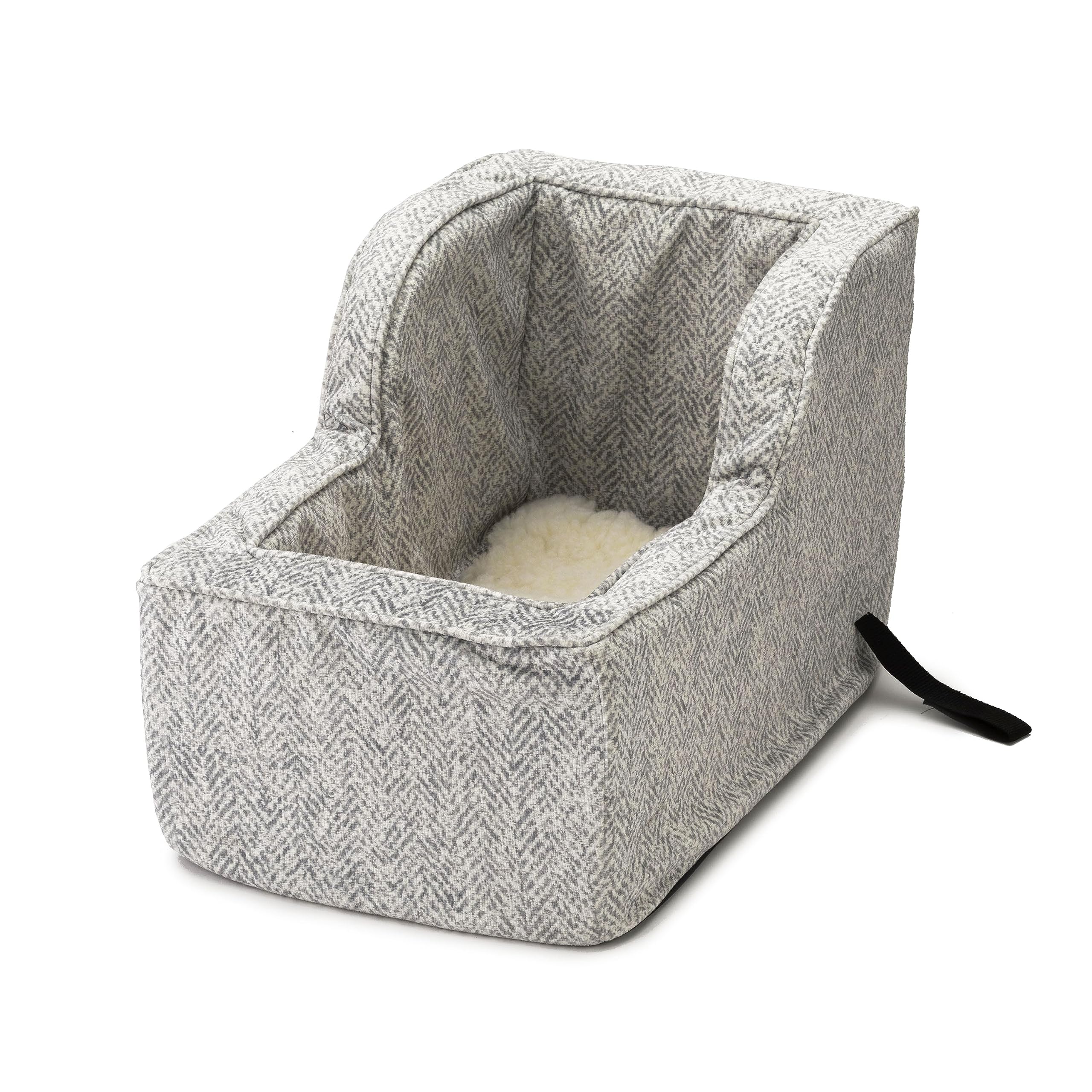 Snoozer Large High Back Console Dog Car Seat Travel Dog Bed Carrier for Dogs up to 12lbs Provides Safe Pet Travel with Dog Car Seat Belt Harness Strap Removable Machine Washable Palmer Dove Cover