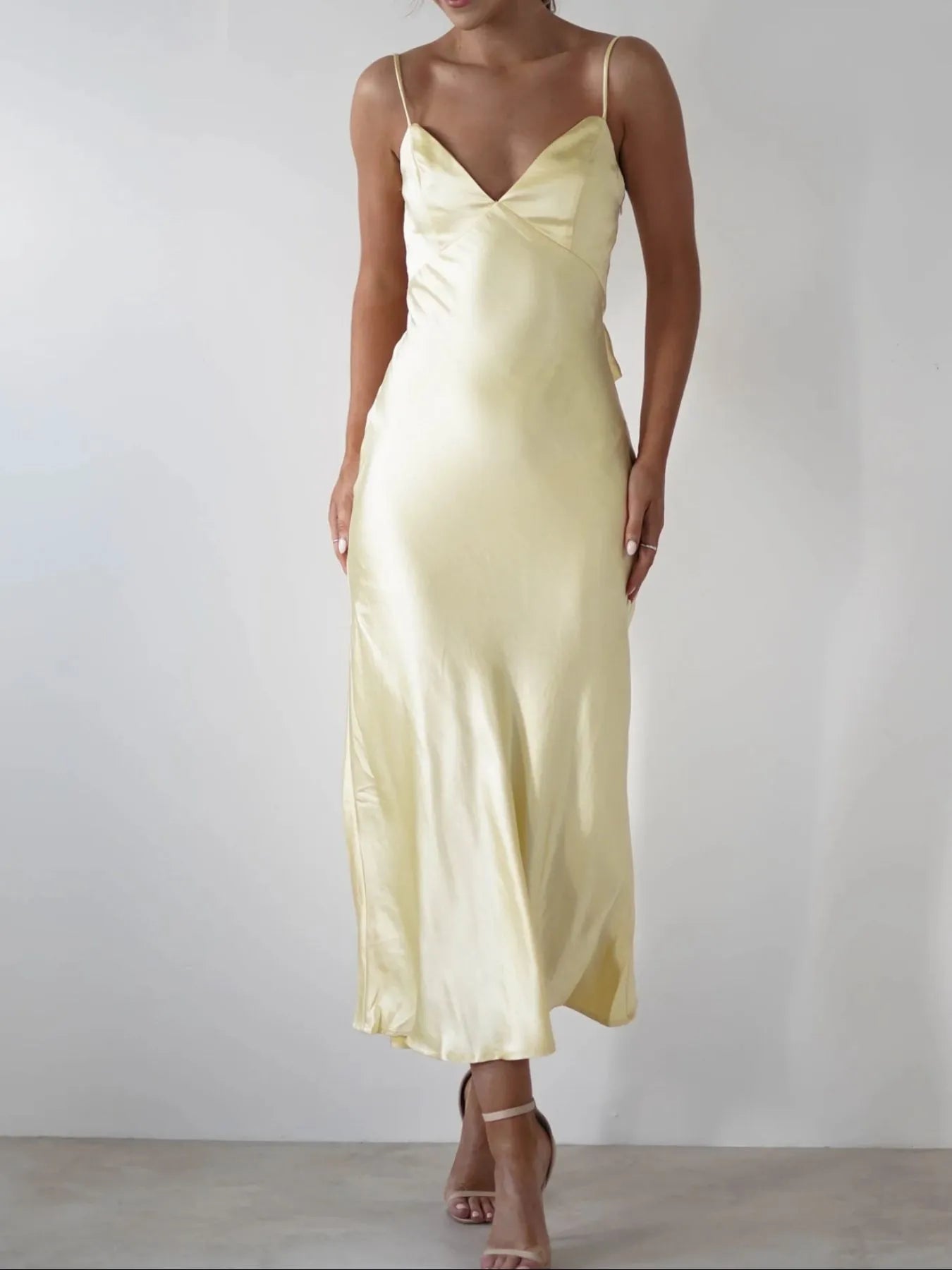 Satin Backless Cami Dress (See size chart where applicable)