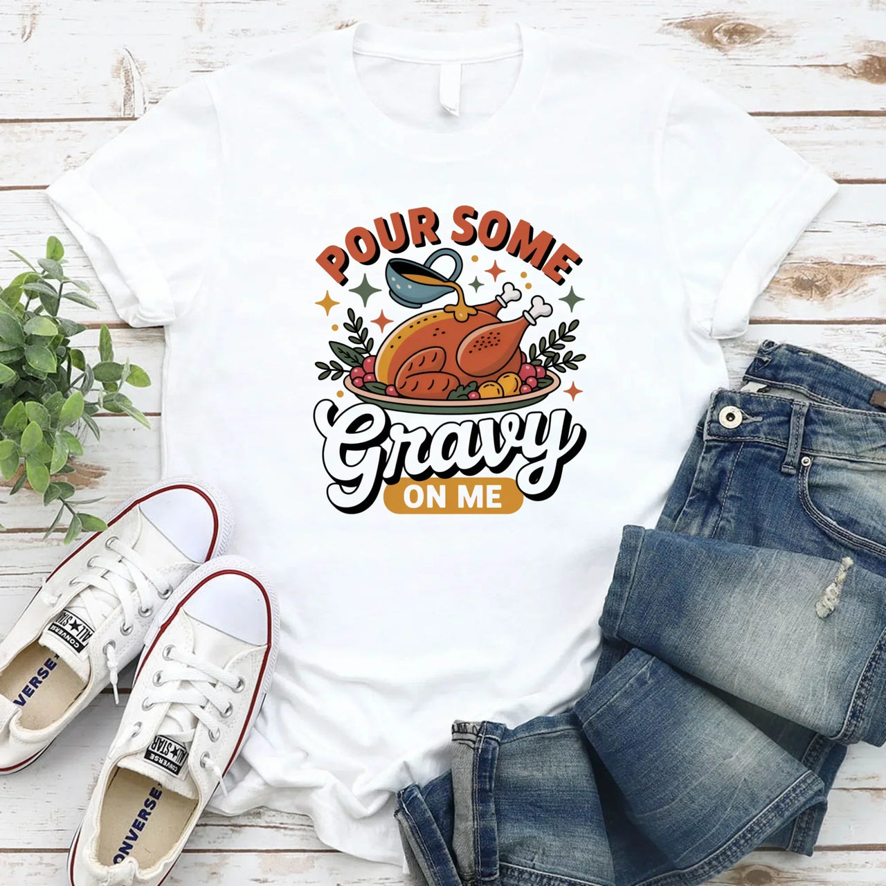 Funny Thanksgiving Couples Shirts – Baste & Gravy Matching Tees