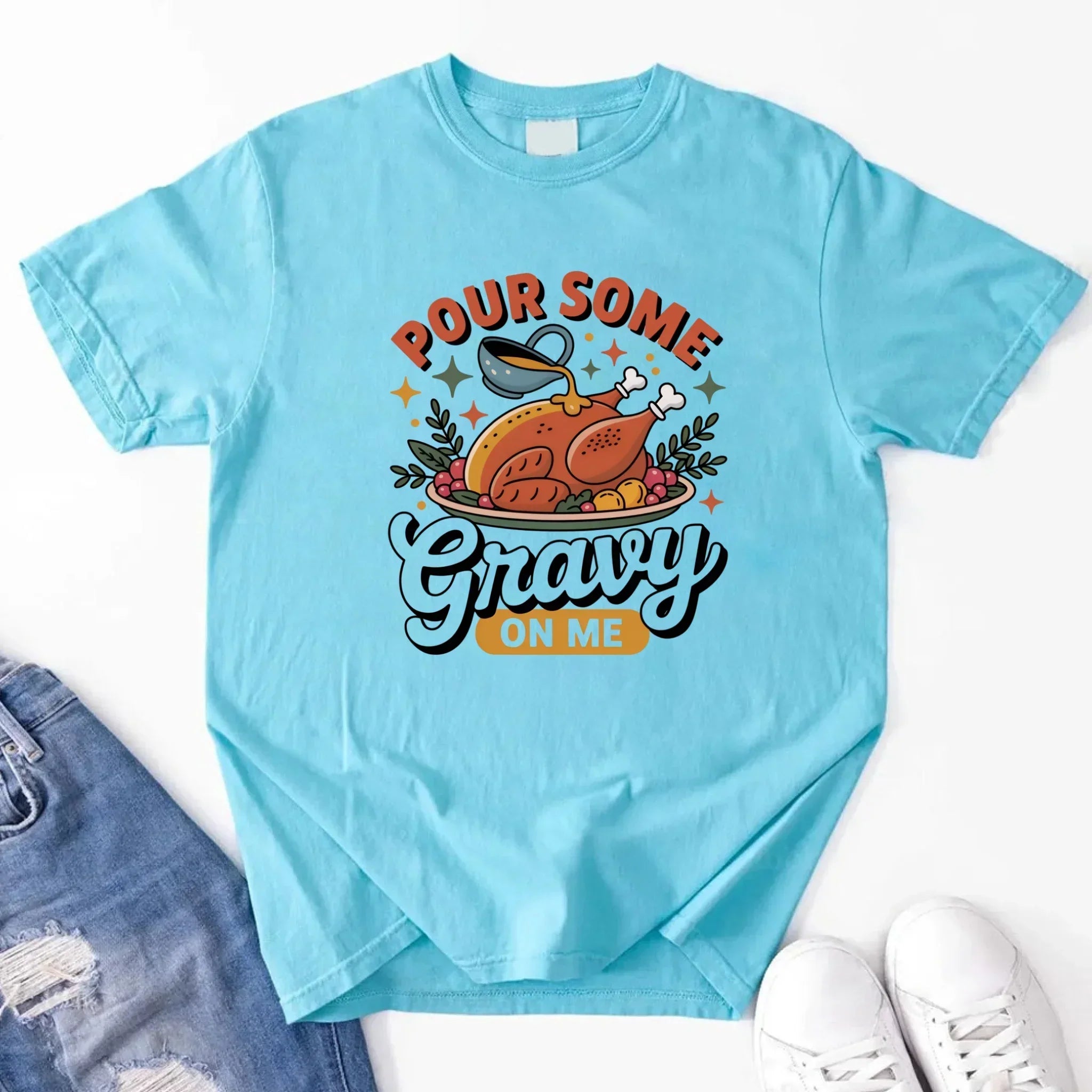 Funny Thanksgiving Couples Shirts – Baste & Gravy Matching Tees