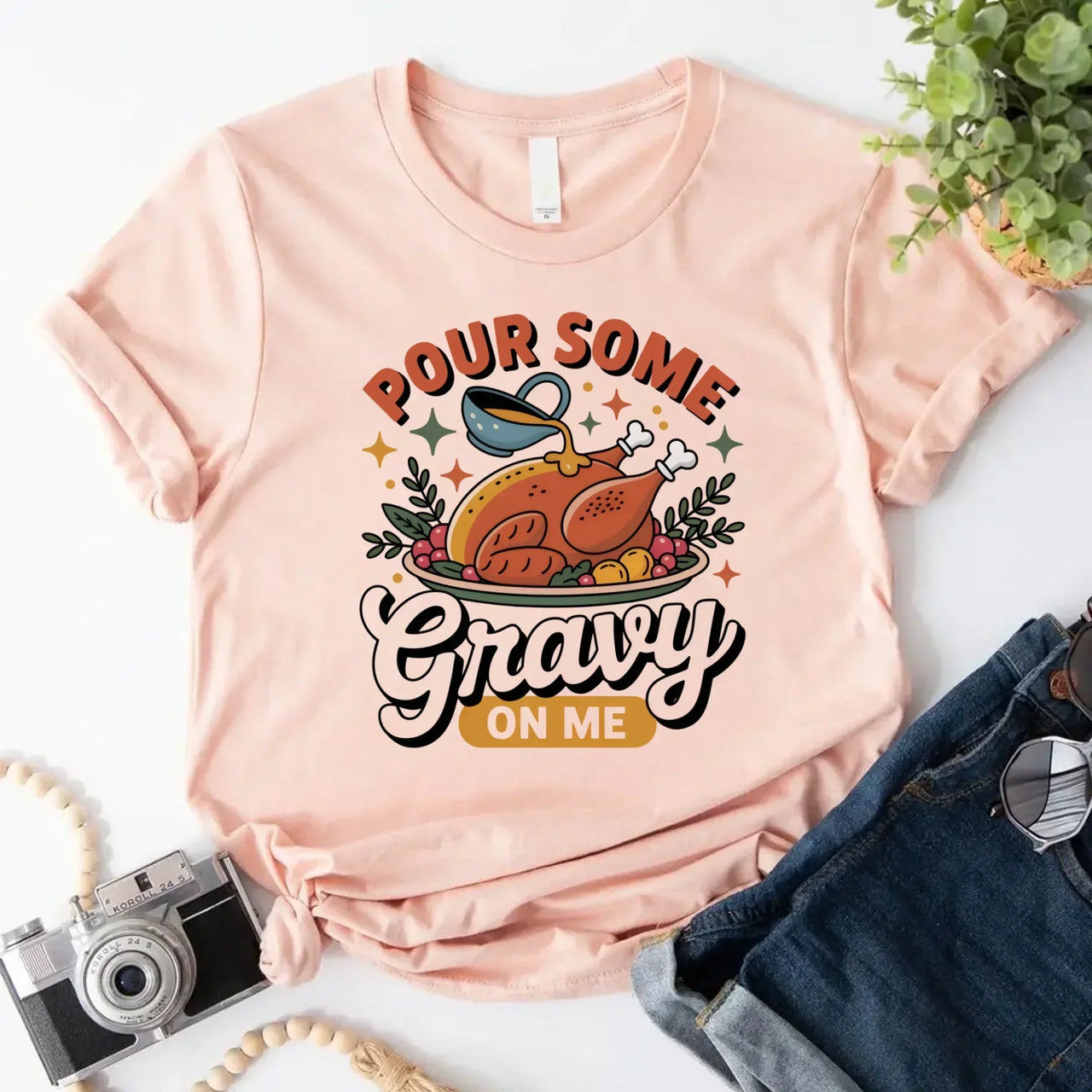 Funny Thanksgiving Couples Shirts – Baste & Gravy Matching Tees