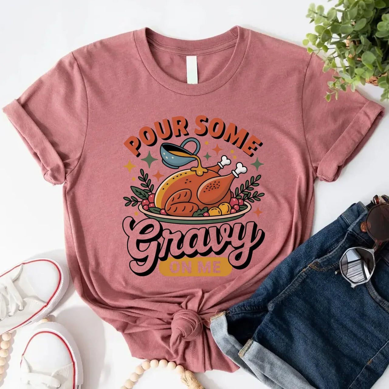 Funny Thanksgiving Couples Shirts – Baste & Gravy Matching Tees