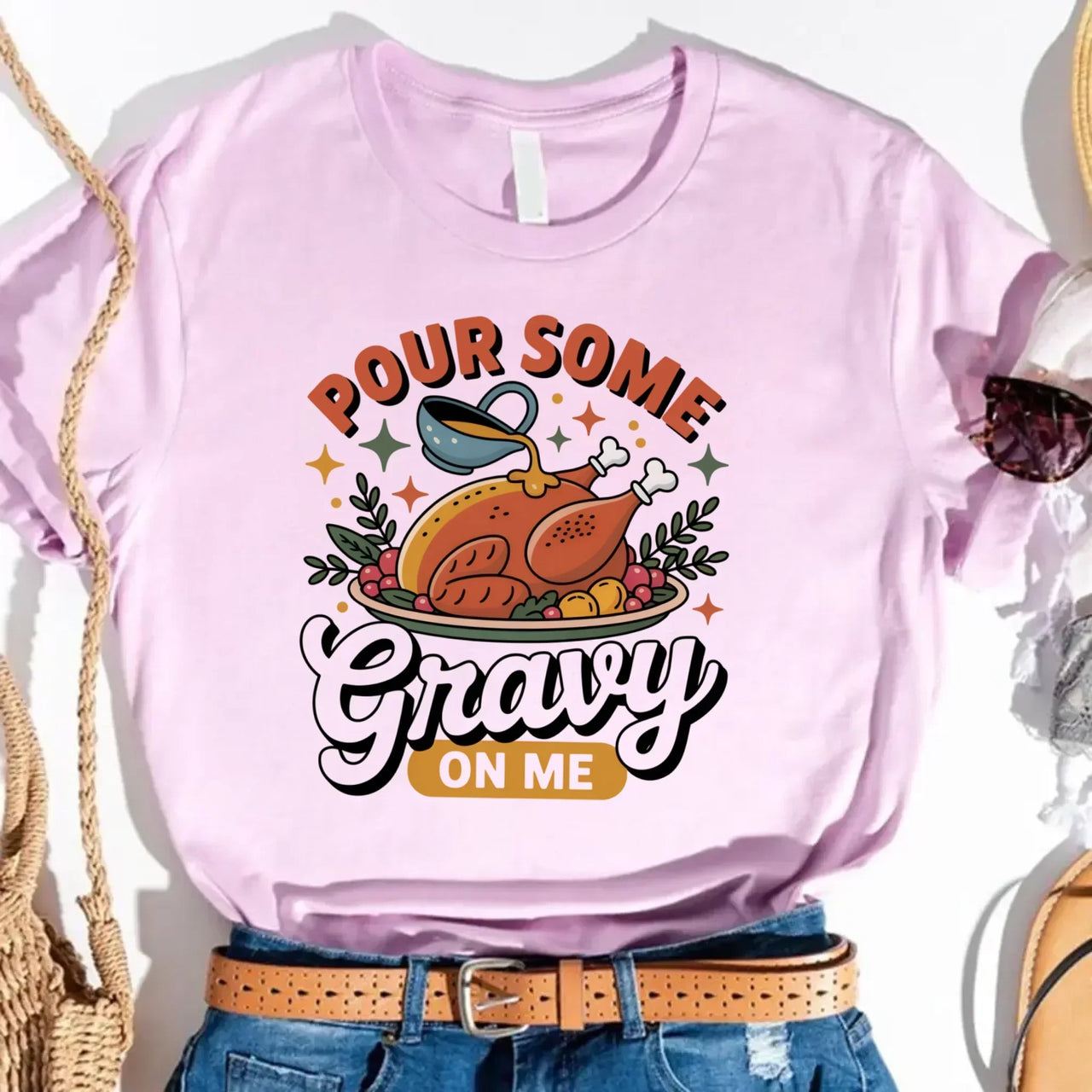 Funny Thanksgiving Couples Shirts – Baste & Gravy Matching Tees