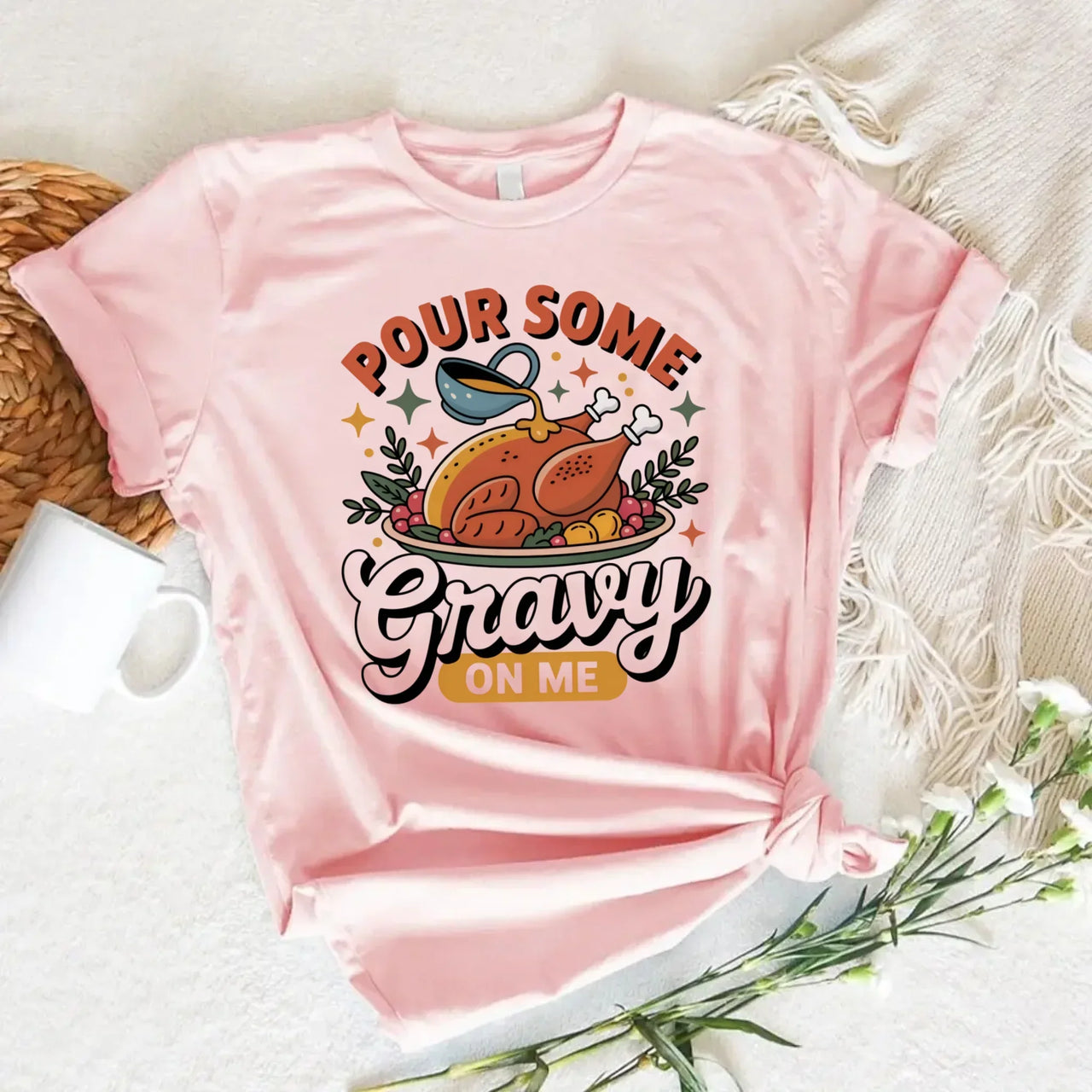 Funny Thanksgiving Couples Shirts – Baste & Gravy Matching Tees