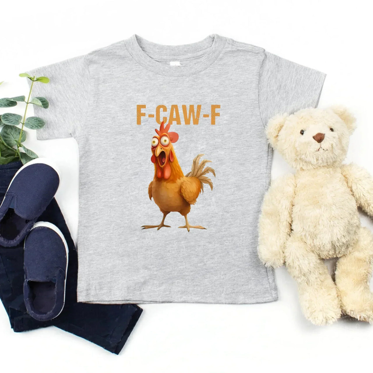 Funny F-Caw-F Rooster Kids T-Shirt