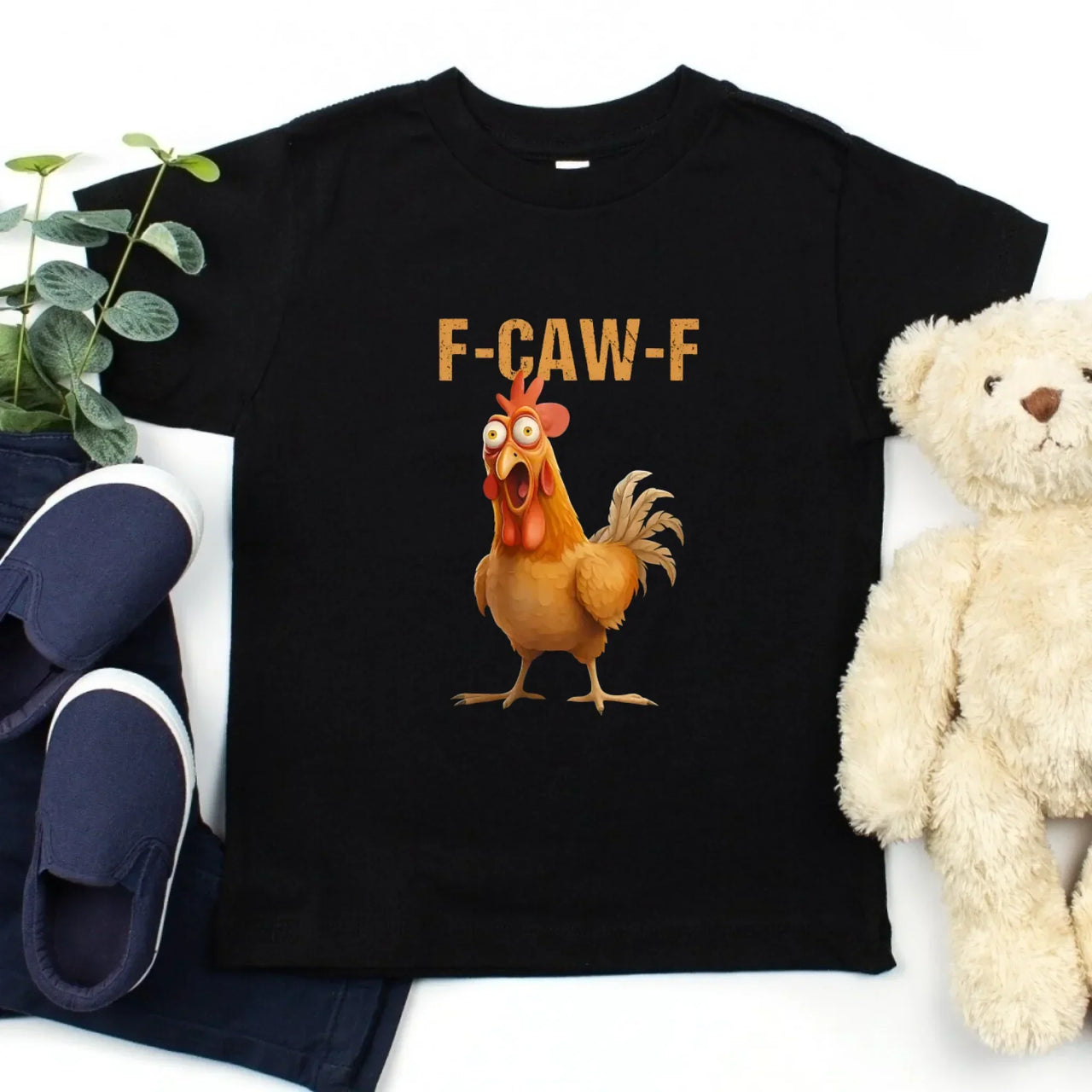 Funny F-Caw-F Rooster Kids T-Shirt