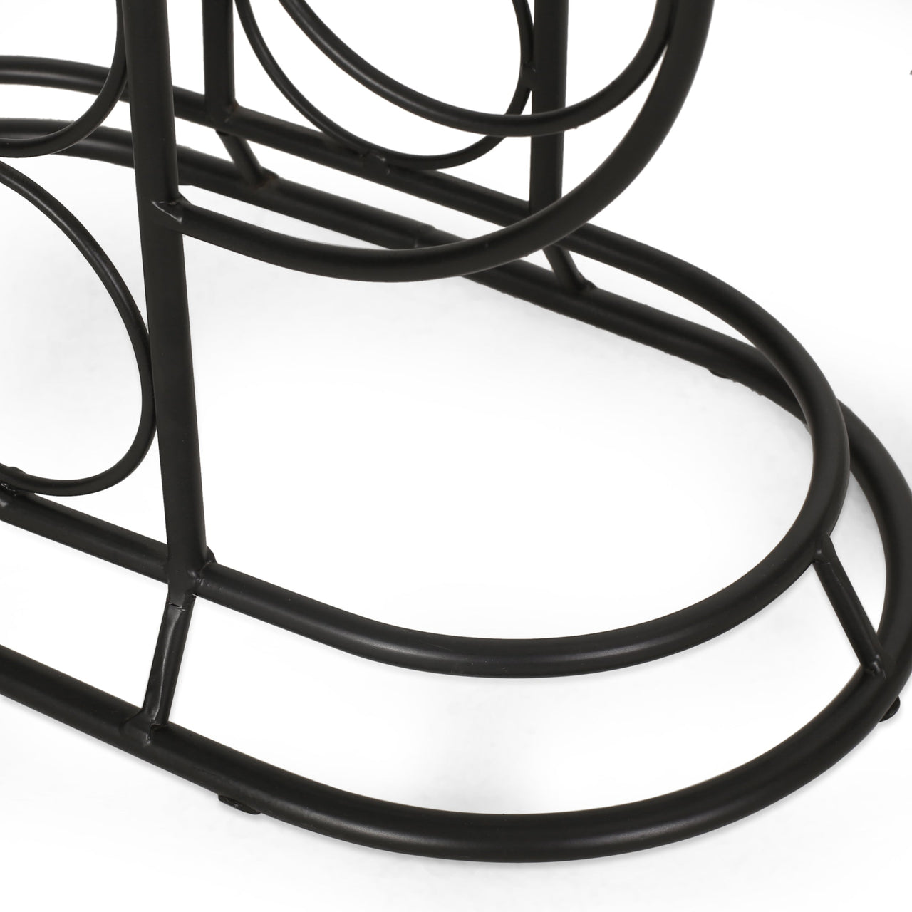 Modern Industrial Tabletop Wine Rack with Cactus Design in Black Metal for 13 Bottles