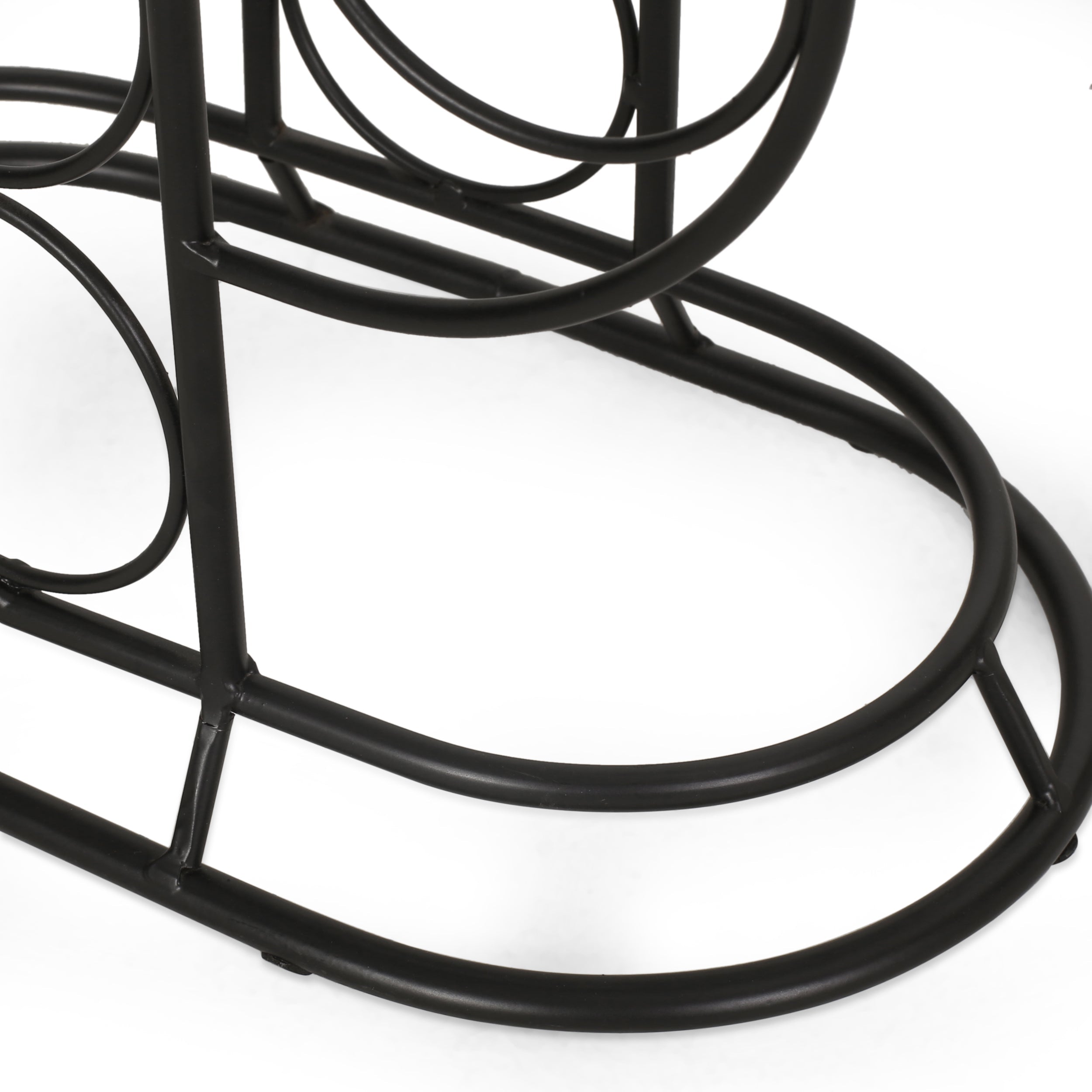 Modern Industrial Tabletop Wine Rack with Cactus Design in Black Metal for 13 Bottles