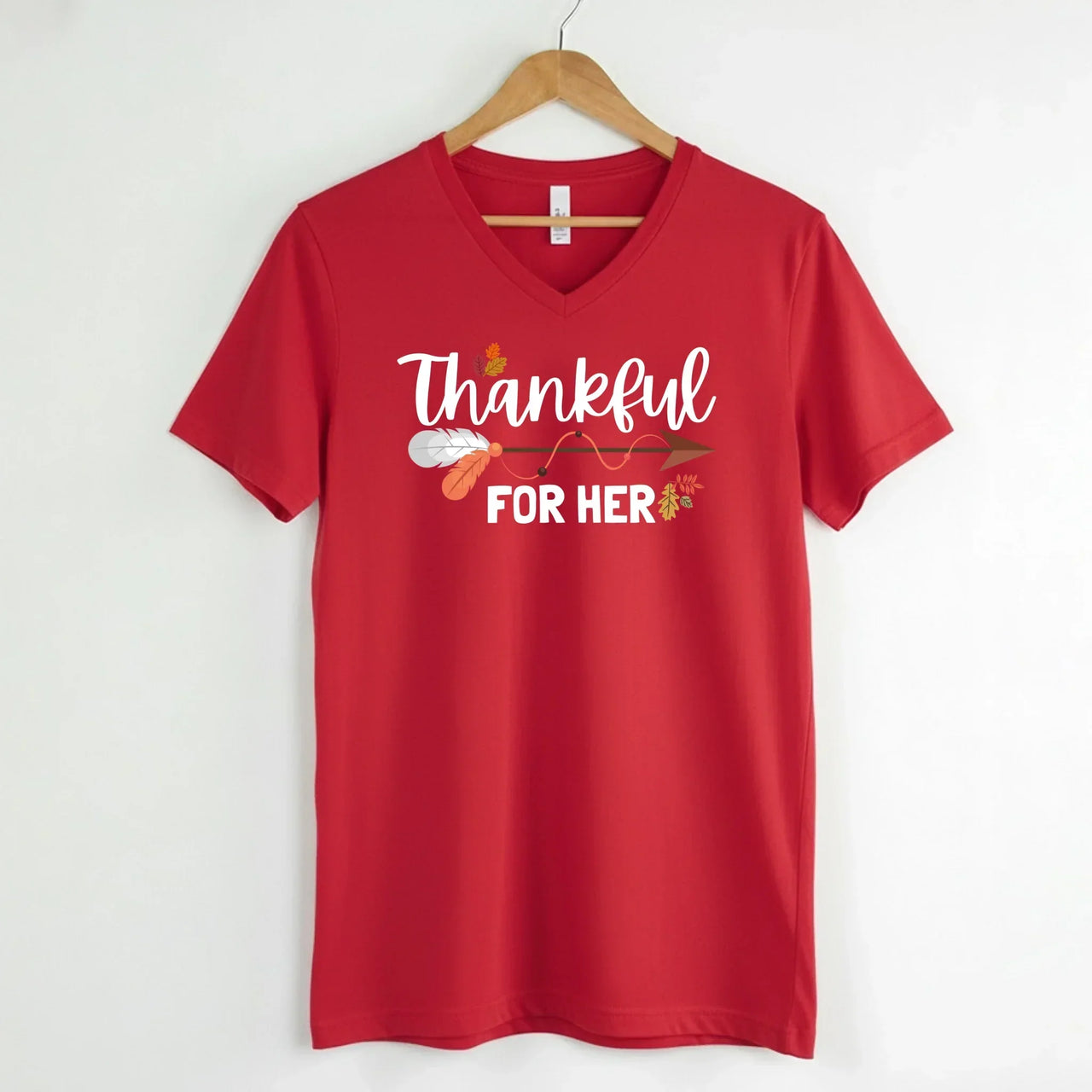 EXPEDITE to Receive in Time - Thankful For Her/Him Valentines Couple V-Neck