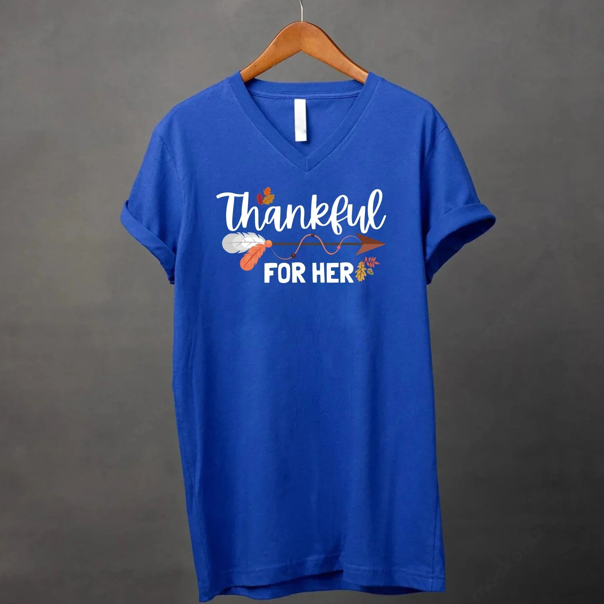 EXPEDITE to Receive in Time - Thankful For Her/Him Valentines Couple V-Neck