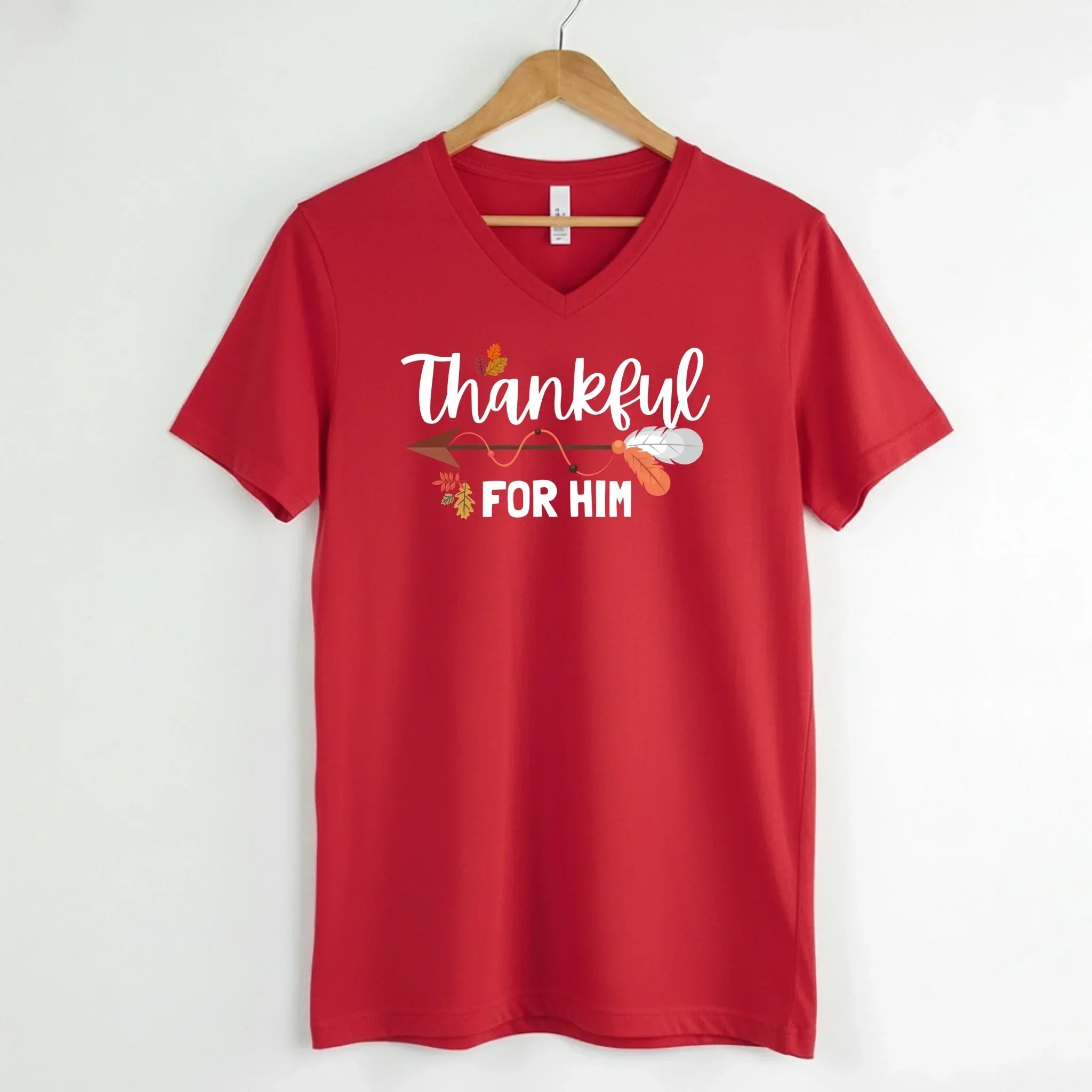 EXPEDITE to Receive in Time - Thankful For Her/Him Valentines Couple V-Neck