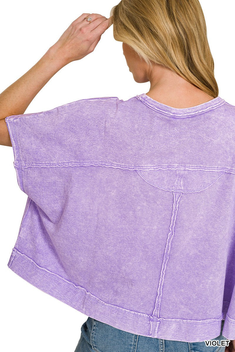 Zenana Halo Washed Oversized Top