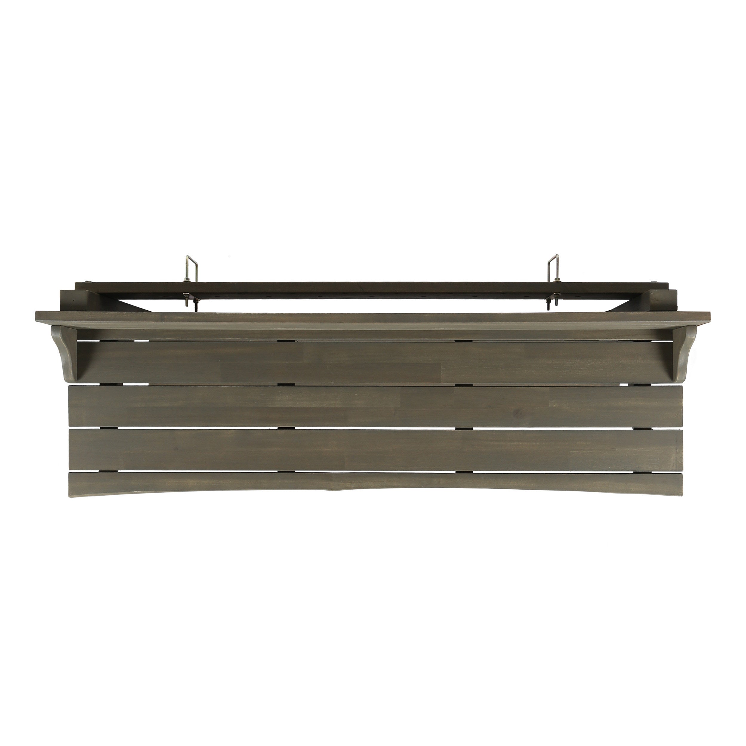 3-Piece Balcony Bar Set with Bottom Shelf Table and 2 Stools, Grey Finish
