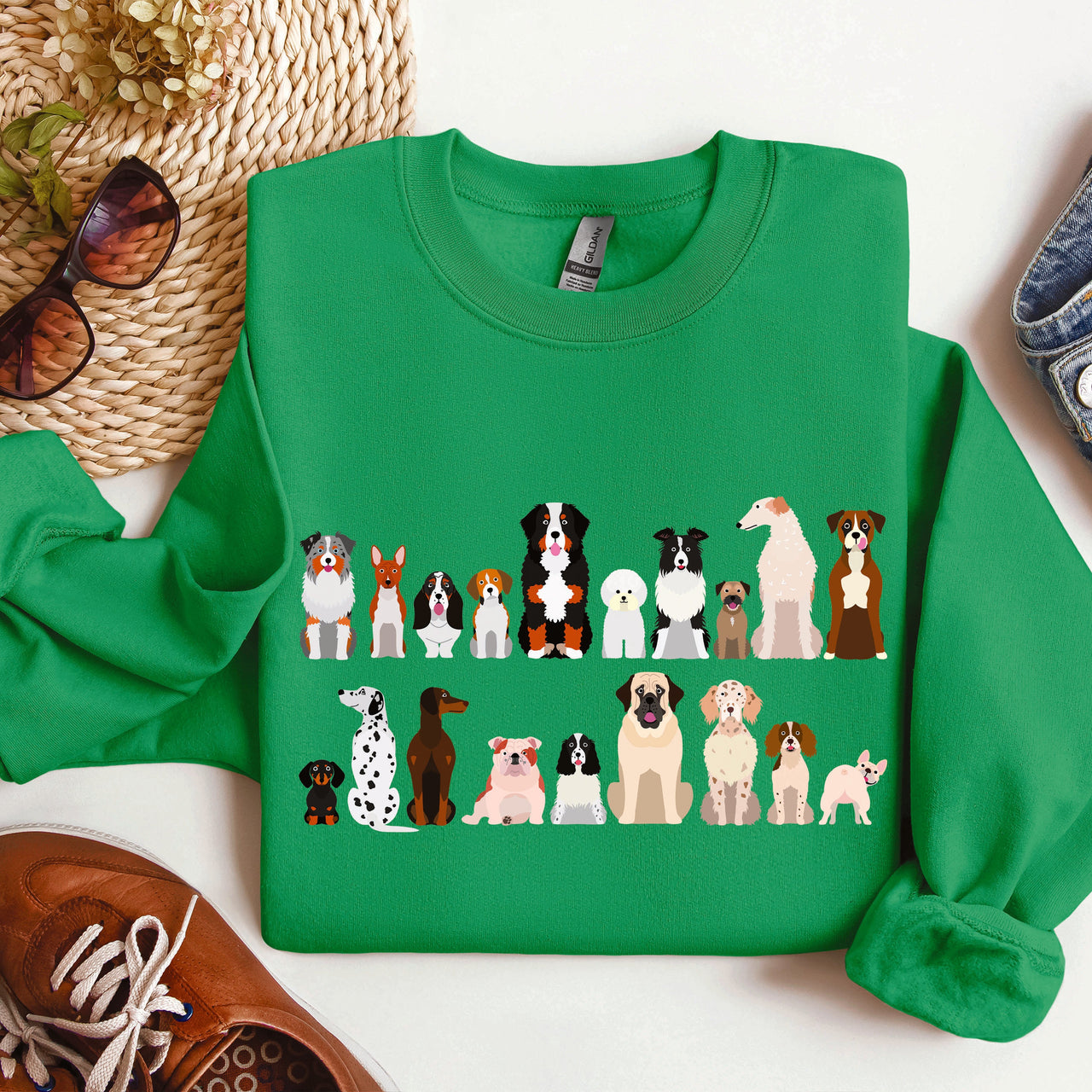 Dog Breeds Farm Animal Lover Portrait Collection For Canine Enthusiasts Sweatshirt