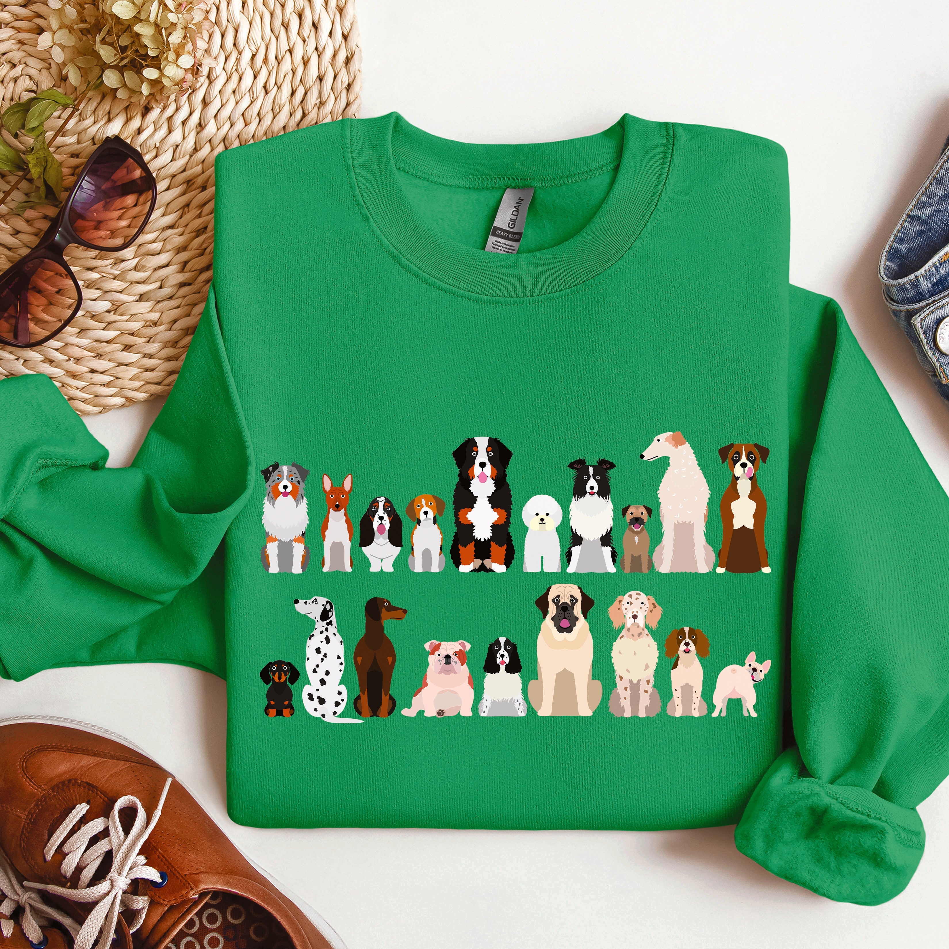 Dog Breeds Farm Animal Lover Portrait Collection For Canine Enthusiasts Sweatshirt