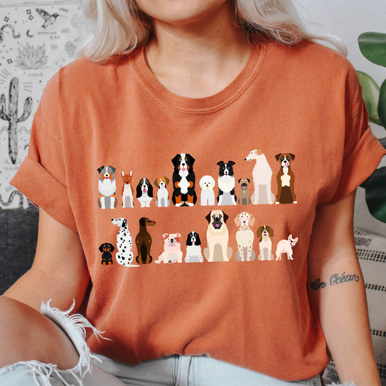 Dog Lovers Farm Animal Illustration Breeds And Pet Companions Gallery For All Dog Enthusiasts Comfort Colors Tee