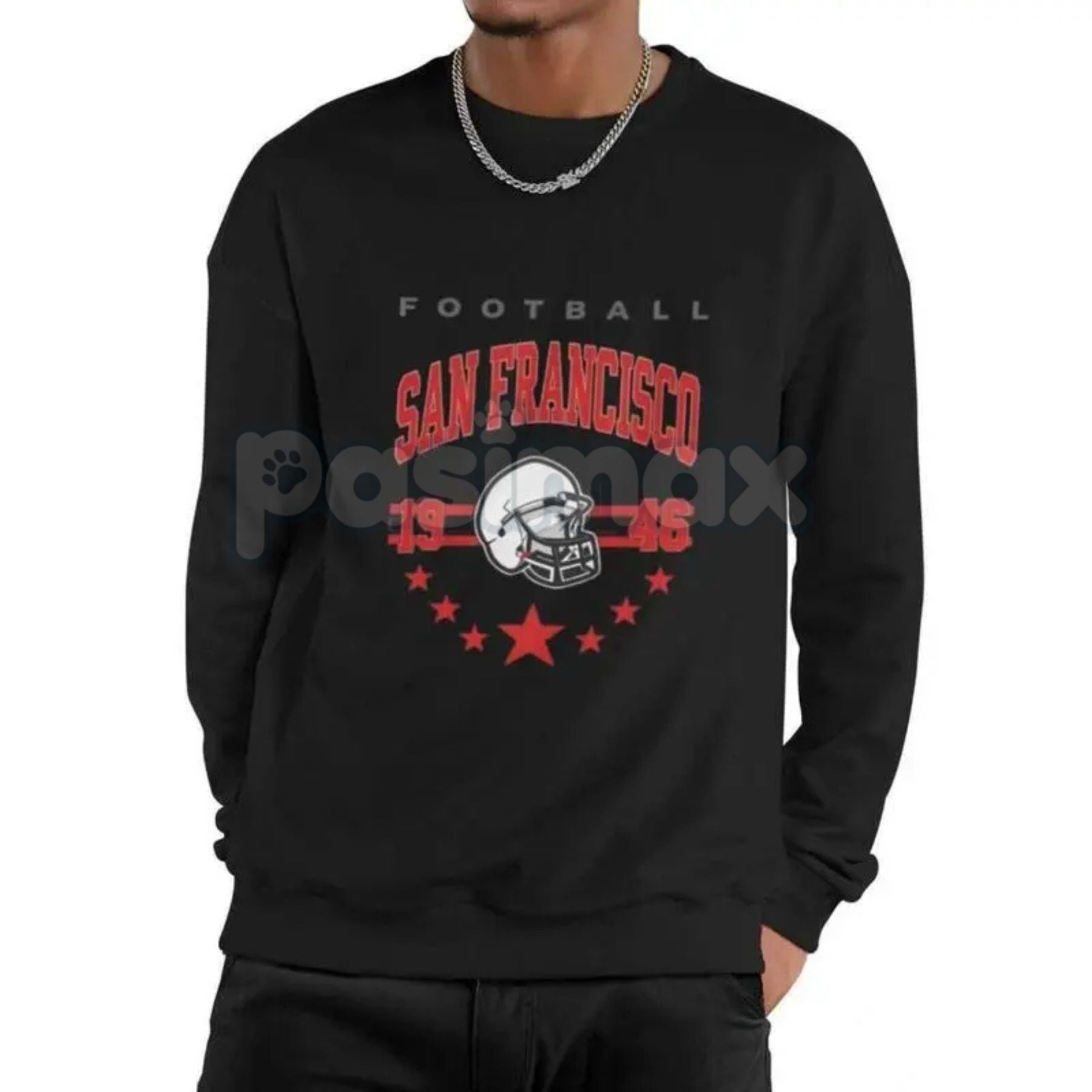 90s All Team Football Sweatshirt – Vintage 1960s Retro Fan Crewneck