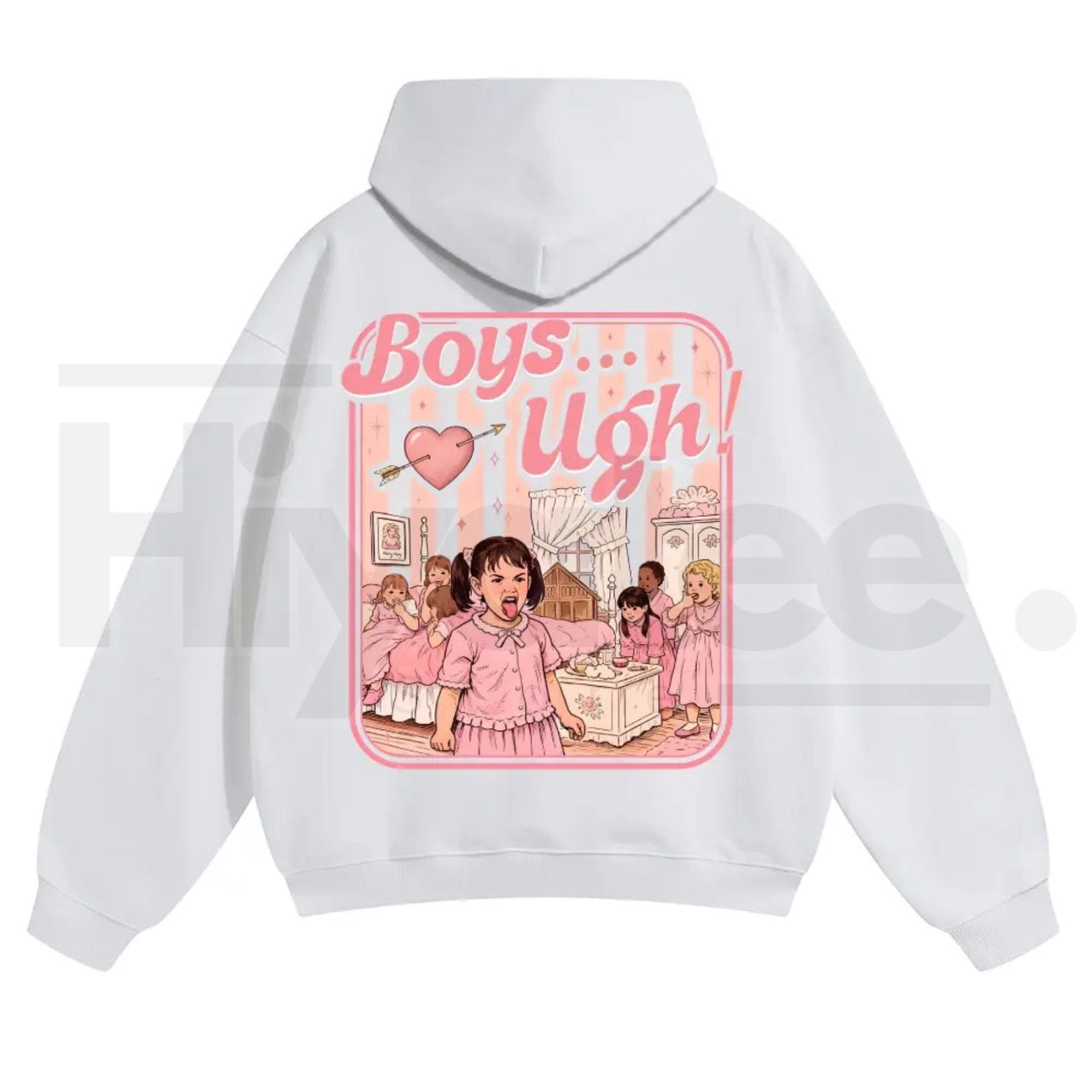 Unisex “Boys...Ugh!” 90s Movie Quote Hoodie – Funny Valentine's Streetwear Pullover, Retro Y2K Aesthetic Graphic Hoodie