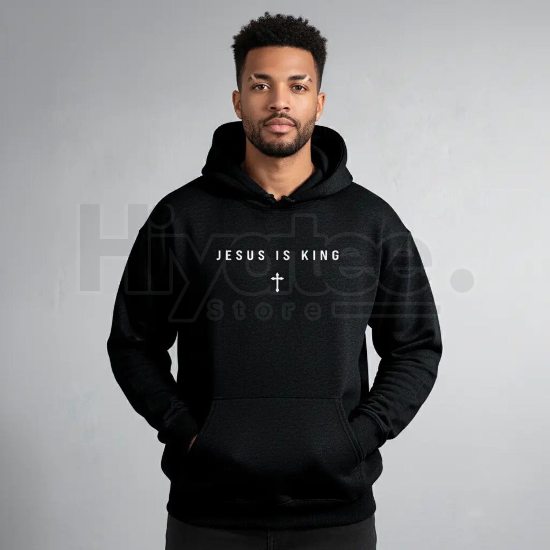 Men's Jesus Is King Cross Graphic Hoodie