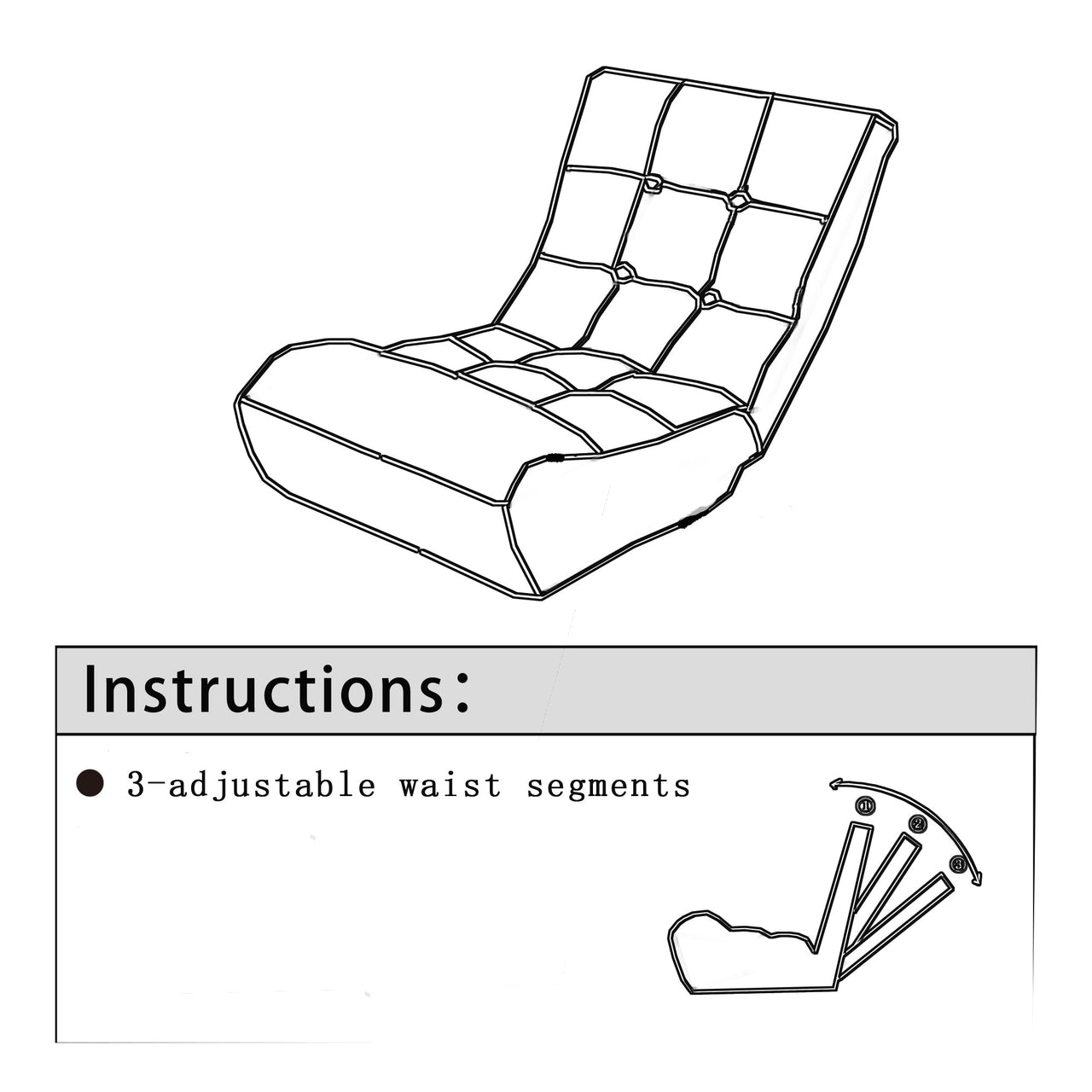 Single sofa reclining chair Japanese chair lazy sofa tatami balcony reclining chair leisure sofa adjustable chair,Navy