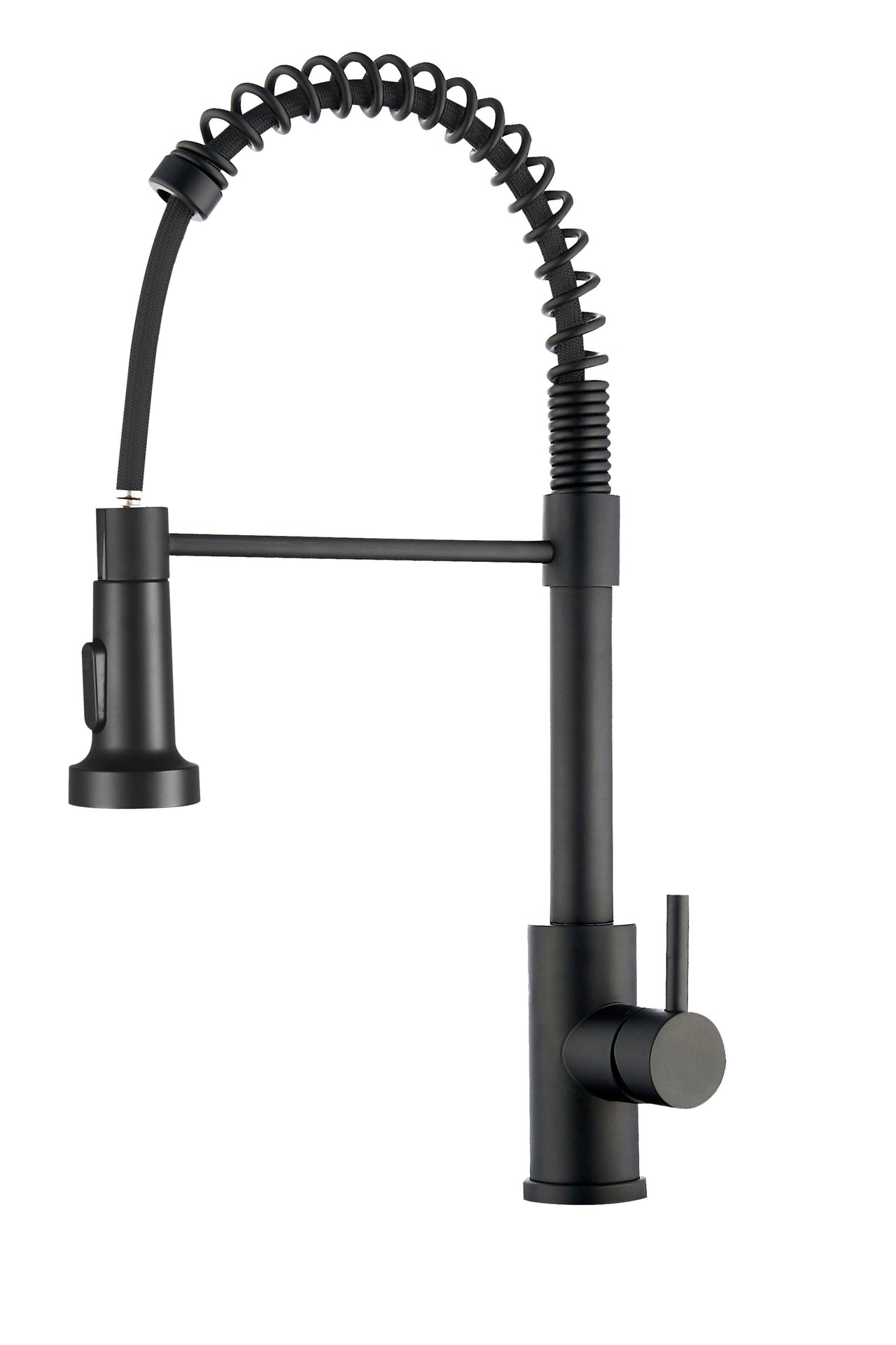 Kitchen Faucet with Pull Down Sprayer Industrial 1 Handle 1 Hole Or 3 Hole Faucet for Farmhouse Camper Laundry Utility Rv Wet Bar Sinks, Stainless Steel, Matte Black