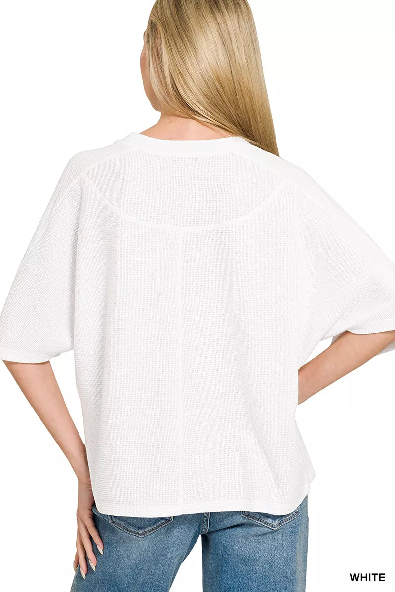 Zenana Double Knit Short Sleeve Top
