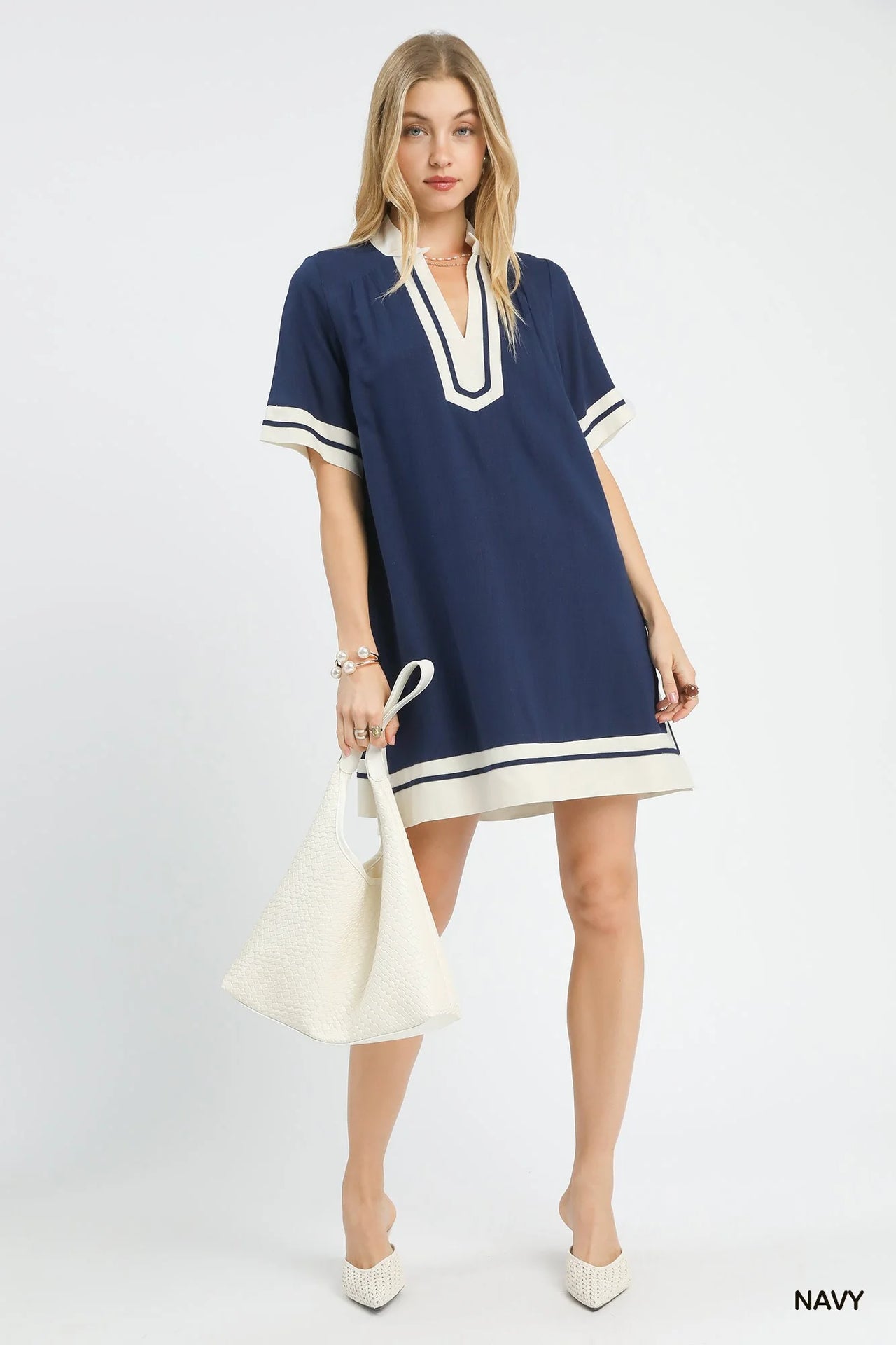 Umgee Linen Rayon Mini Dress