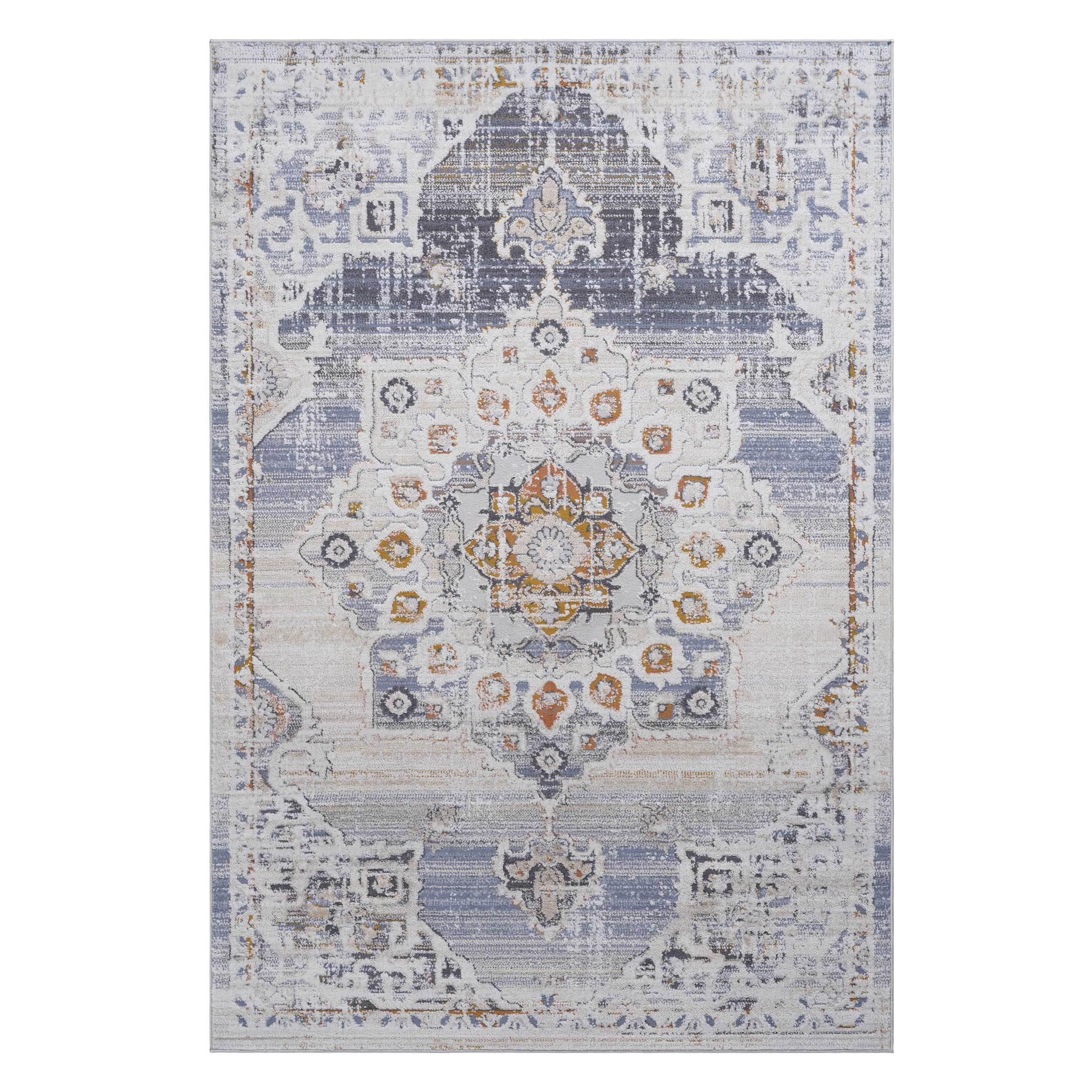NAAR PAYAS Collection 8X10 Cream / Gold / Medallion Area Rug