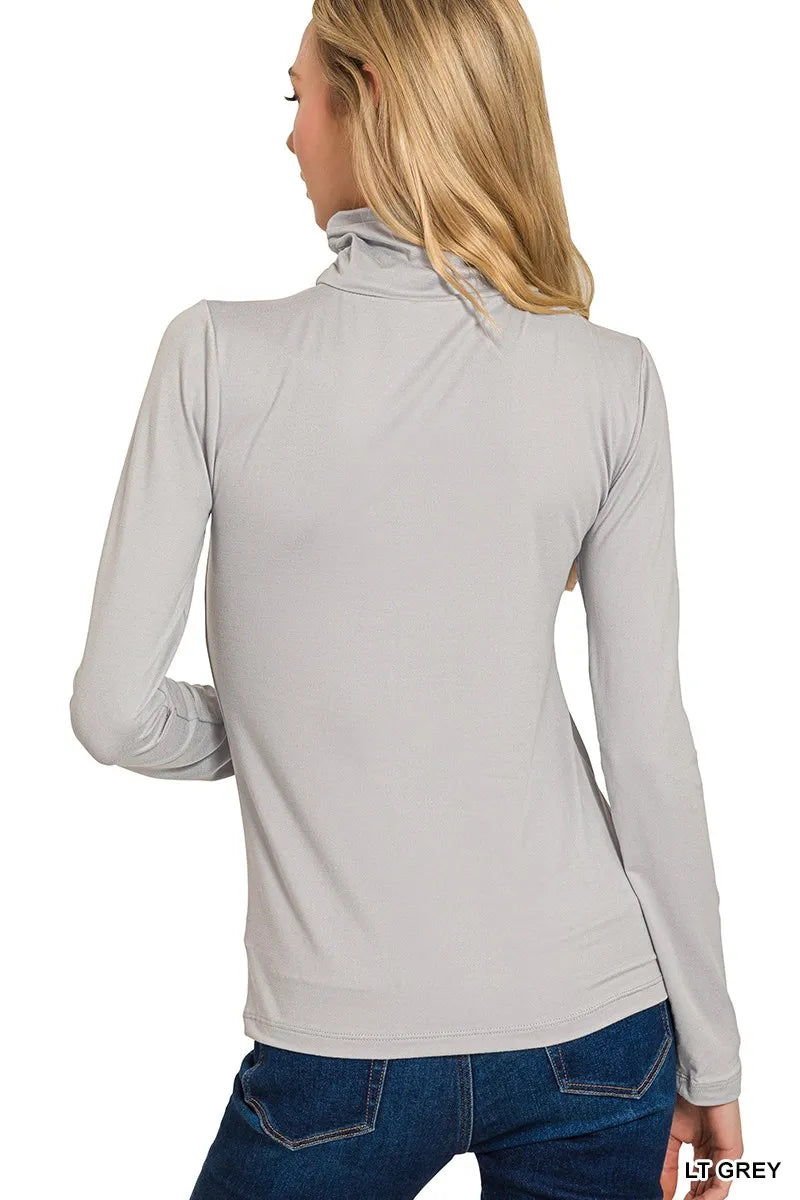 Zenana Premium Microfiber Mock Neck Top