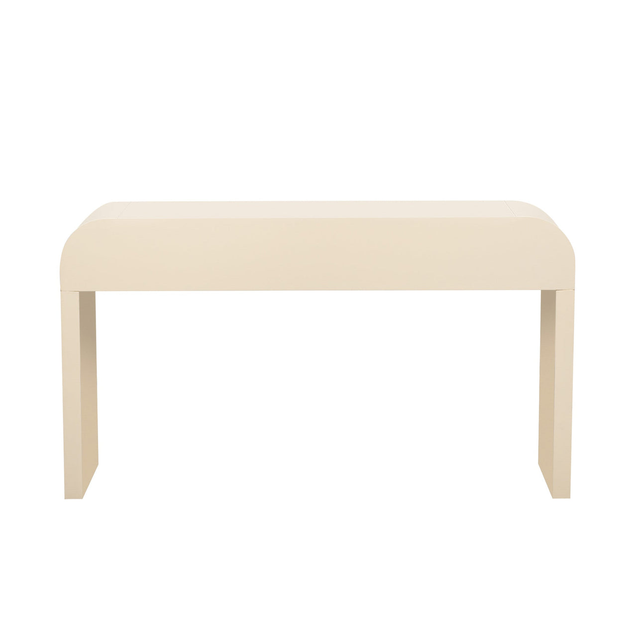 TREXM Modern Console Table with 2 Storage Drawers, Fluted Entryway Table with Rounded Silhouette for Hallway Living Room and Entryway (Apricot Cream)
