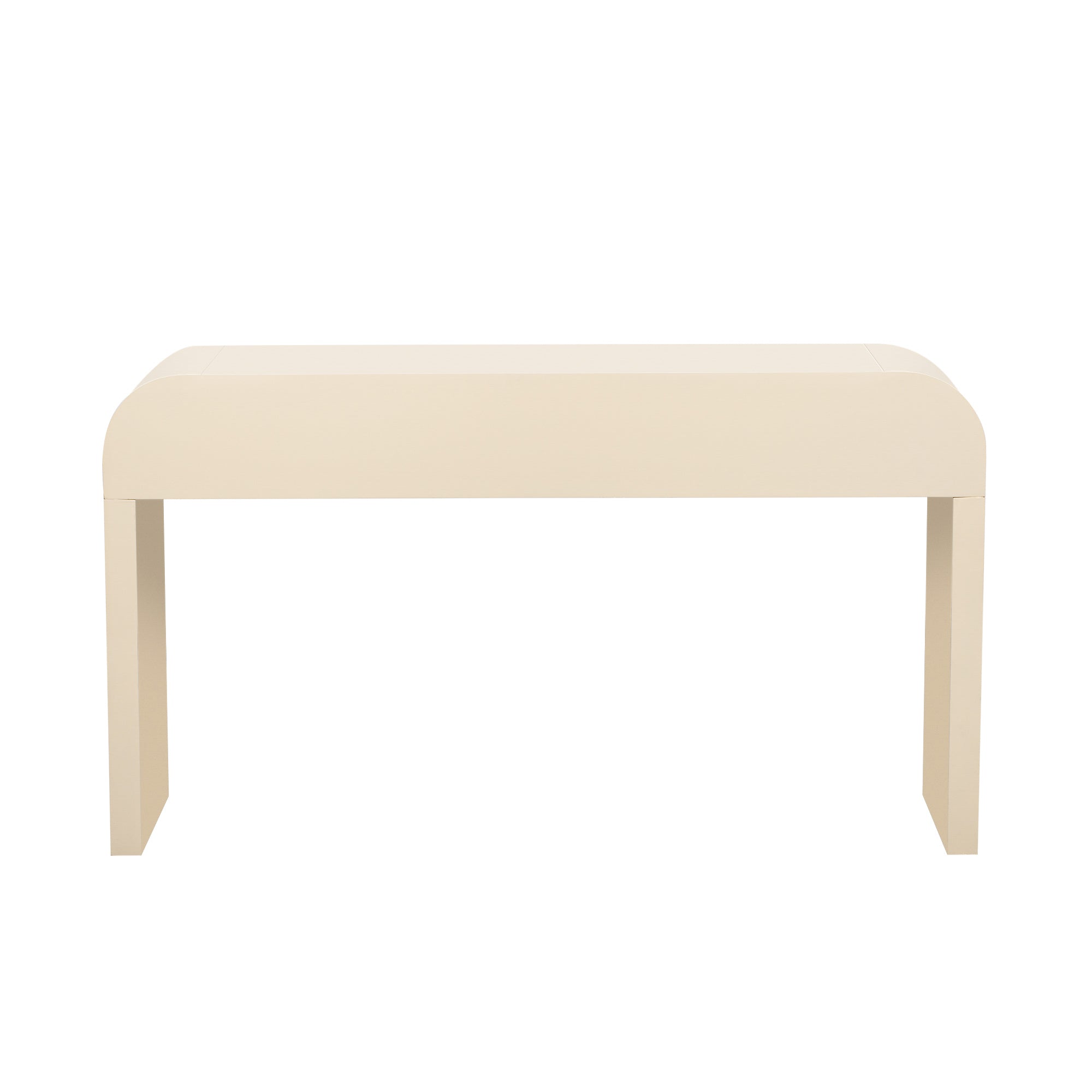 TREXM Modern Console Table with 2 Storage Drawers, Fluted Entryway Table with Rounded Silhouette for Hallway Living Room and Entryway (Apricot Cream)
