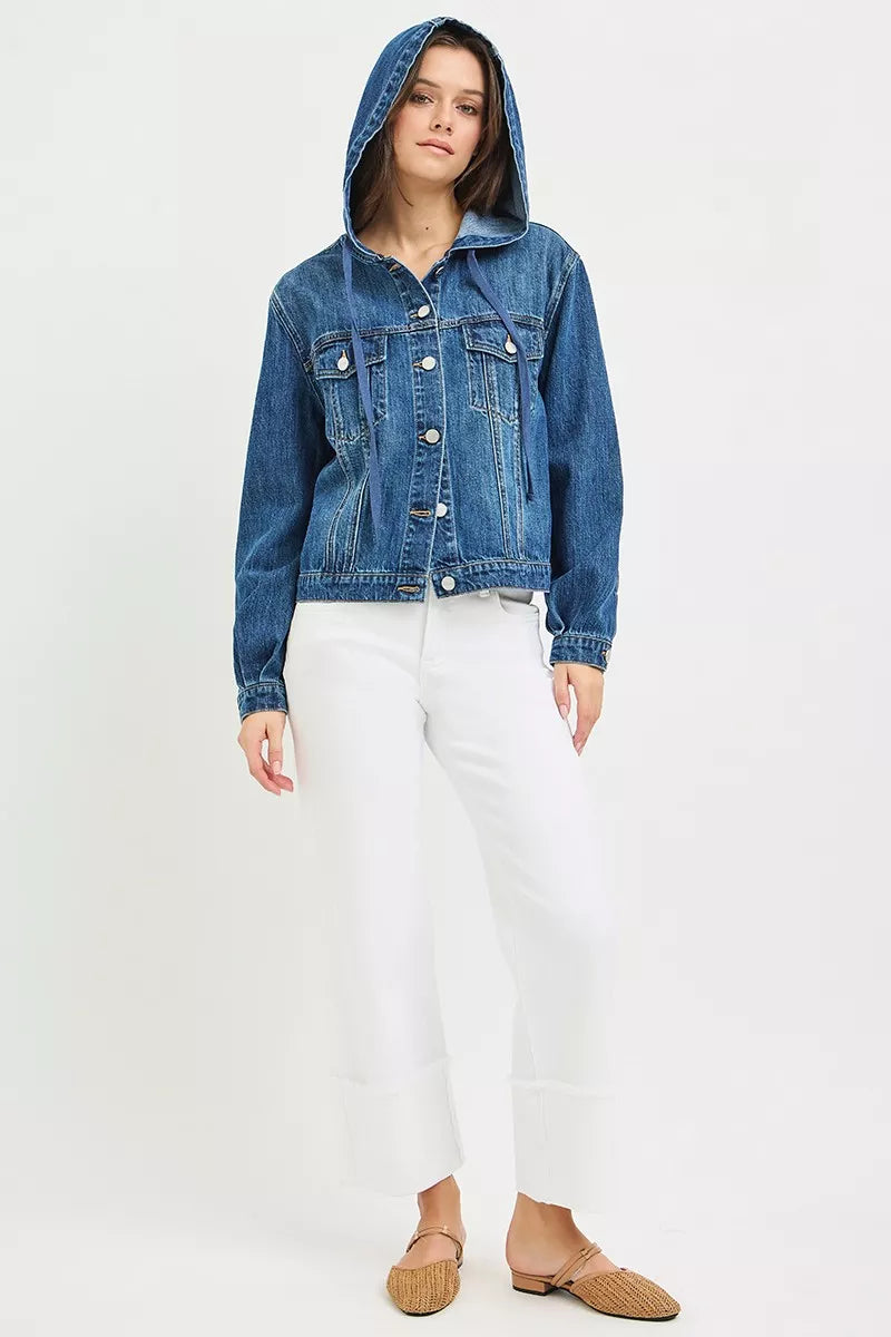 RISEN Basic Denim Jacket with Hoodie