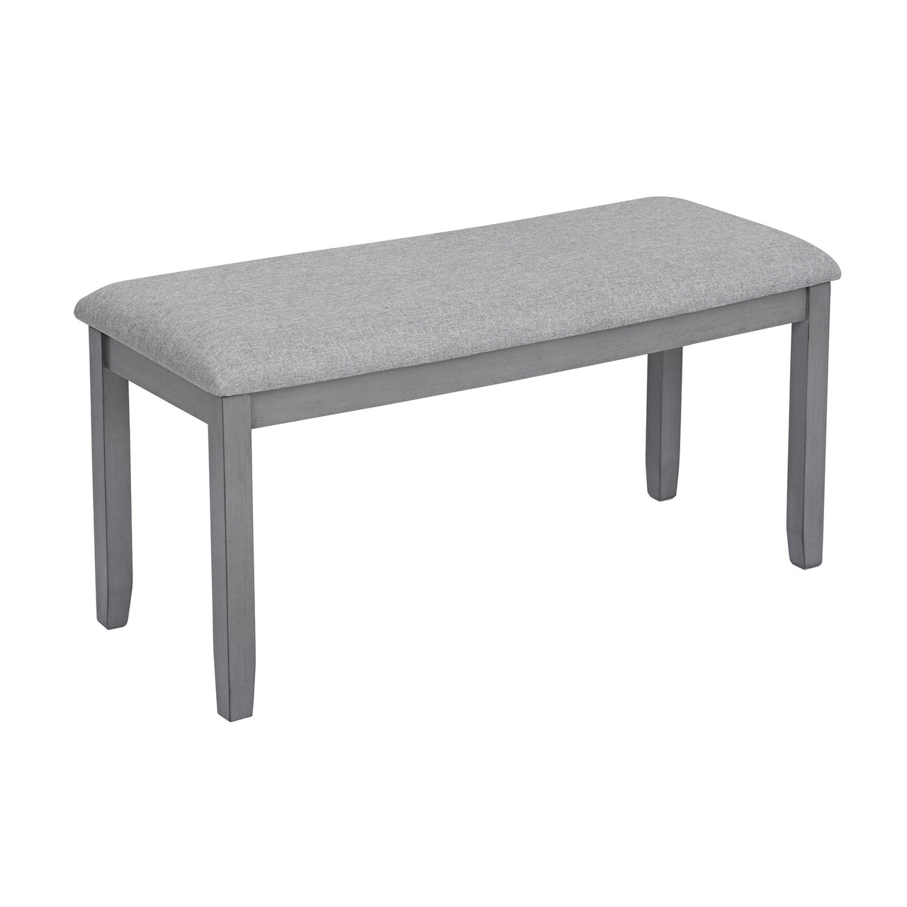 6PCs Kitchen Dining Set, Rectangular Wooden Dining Table with 4 Upholstered Chairs and a Bench, Dining Table Set for 6 People, Living Room, Home Bar and Kitchen, Gray