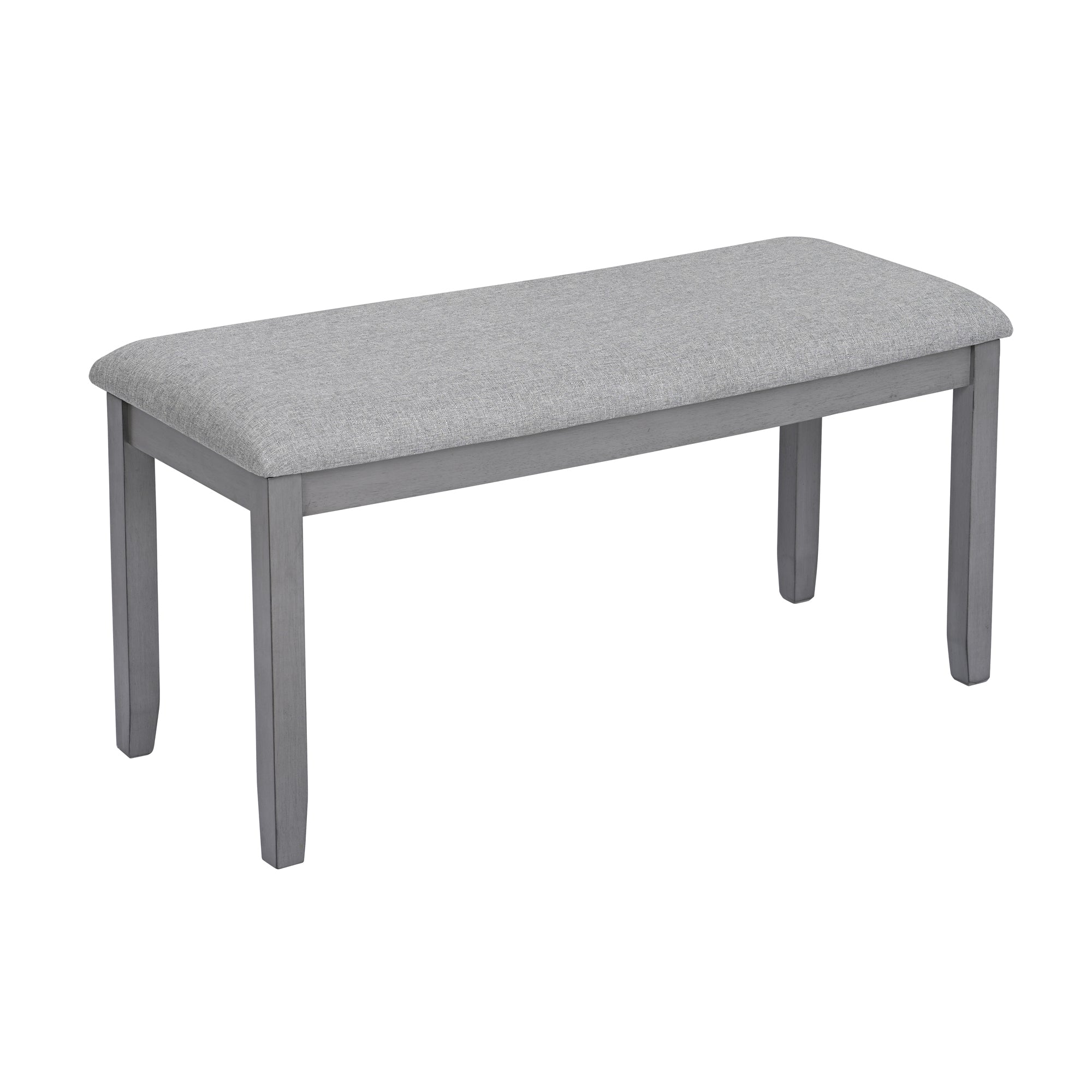 6PCs Kitchen Dining Set, Rectangular Wooden Dining Table with 4 Upholstered Chairs and a Bench, Dining Table Set for 6 People, Living Room, Home Bar and Kitchen, Gray