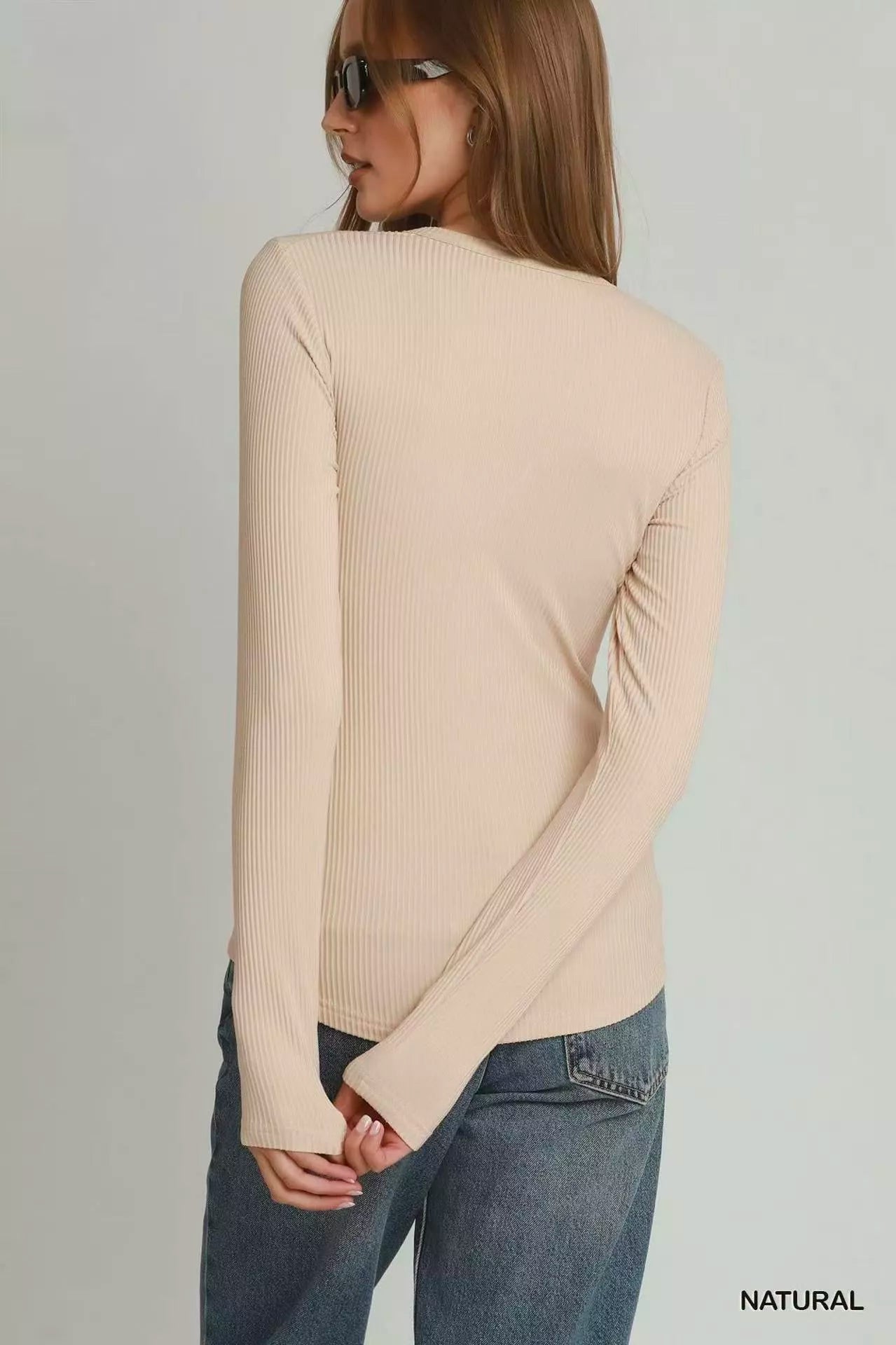 Umgee Brushed Rib Long Sleeve Top